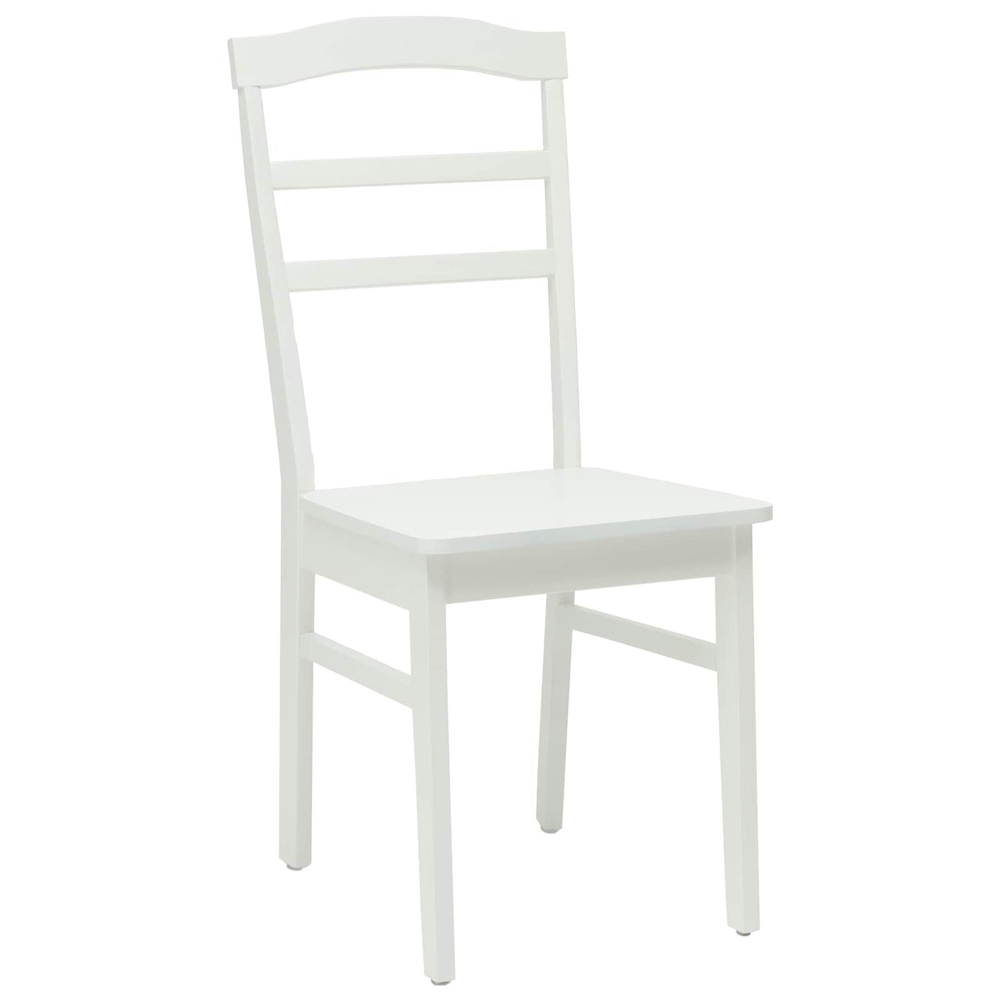 Dining Chair 2 pcs White Solid Rubber Wood
