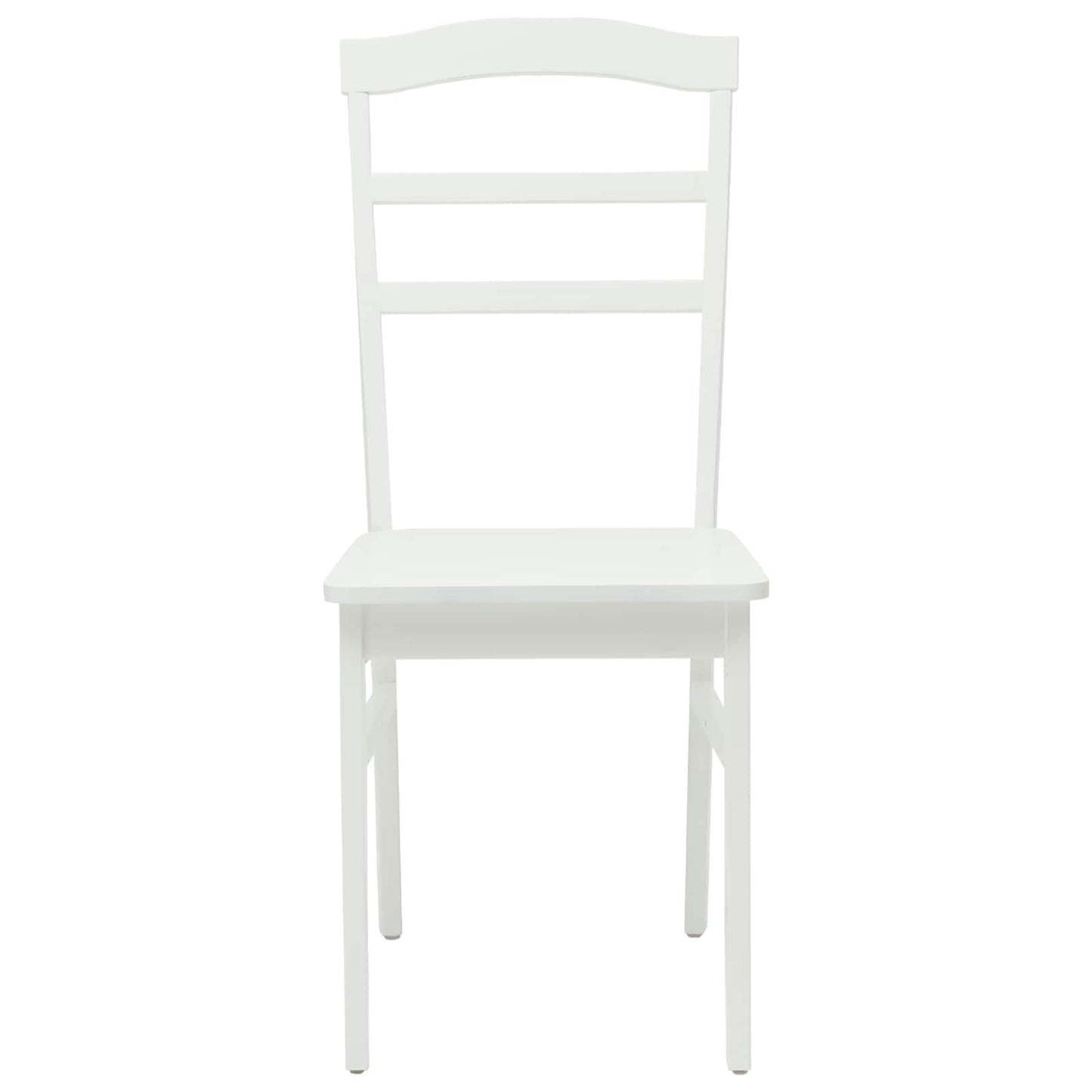 Dining Chair 2 pcs White Solid Rubber Wood