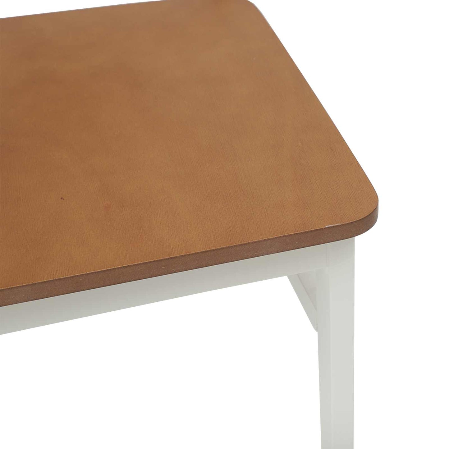 Dining Chair 2 pcs White and Natural Solid Rubber Wood