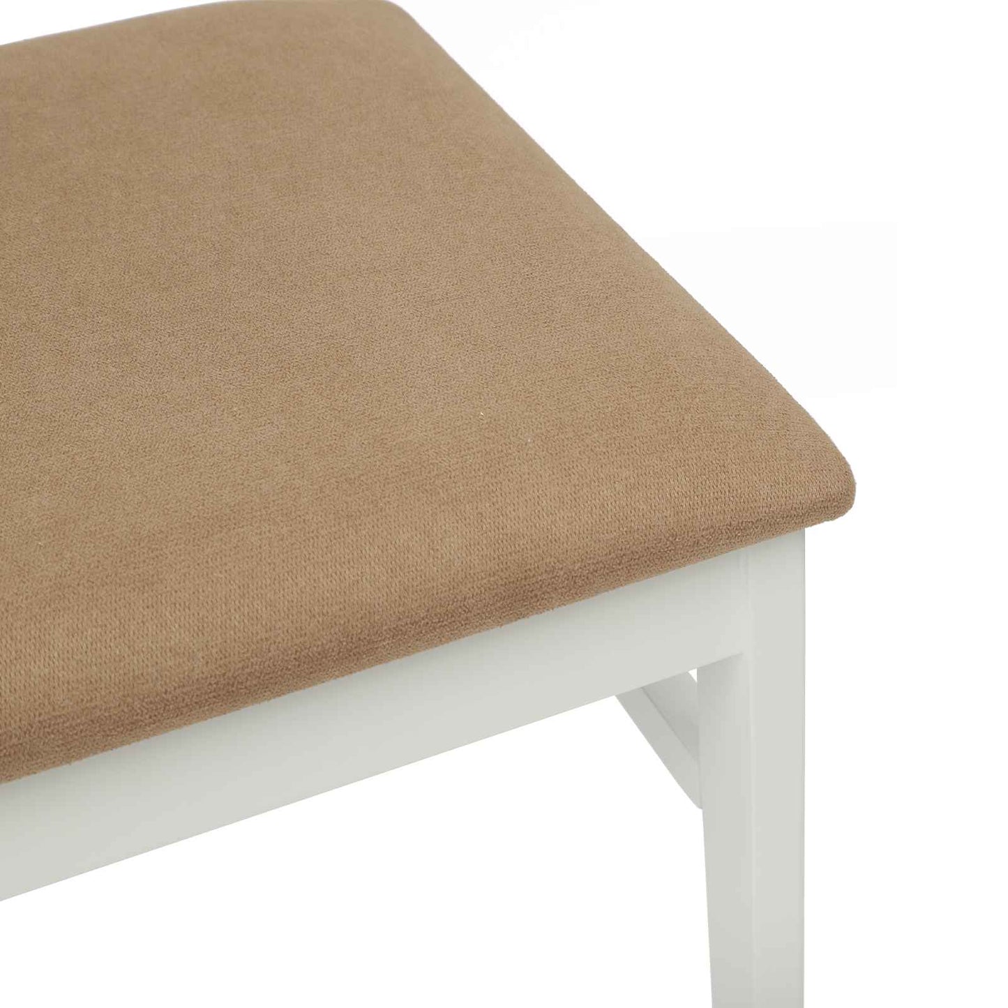 Dining Chair 2 pcs White and Brown Solid Rubber Wood