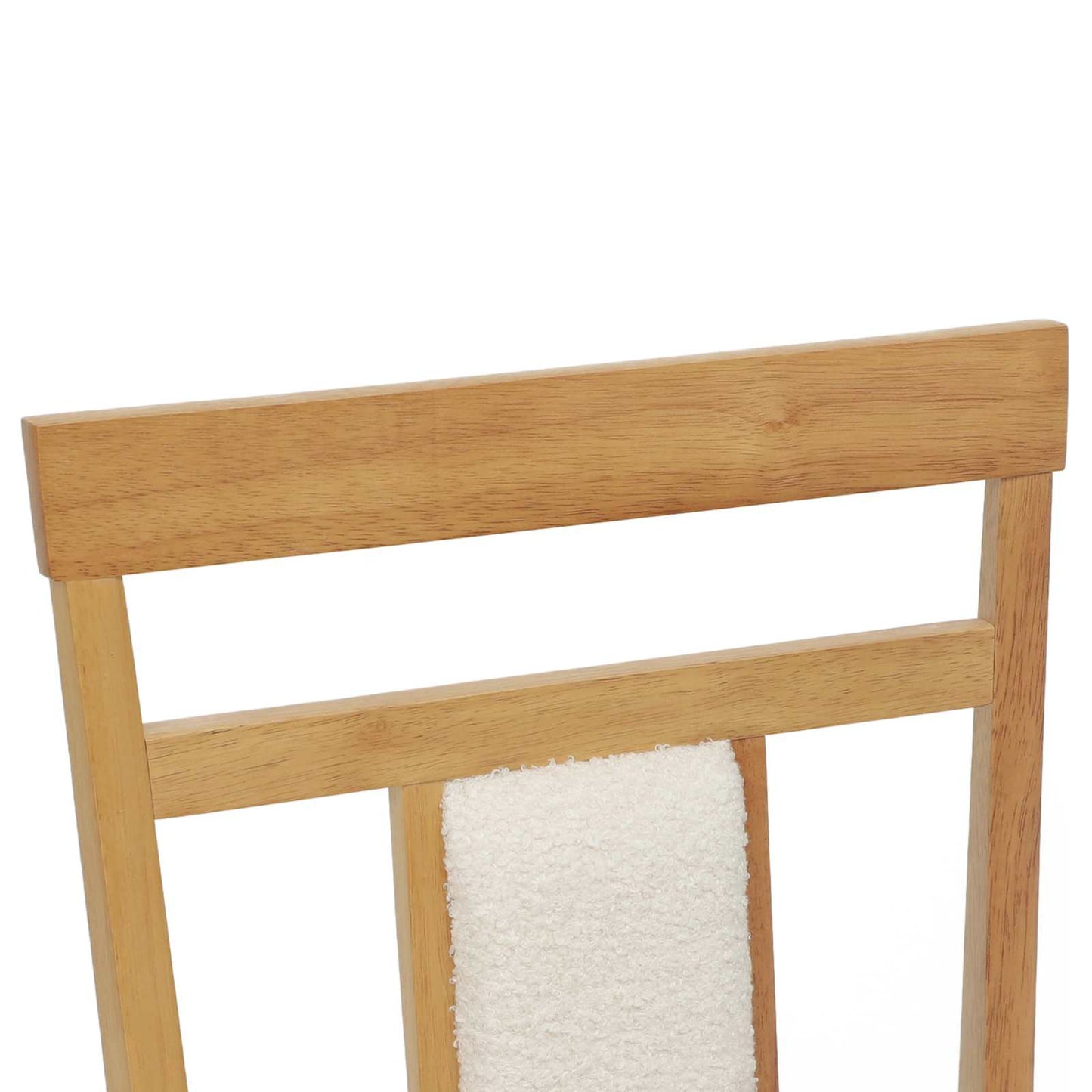 Dining Chair 2 pcs Natural and Light Solid Rubber Wood