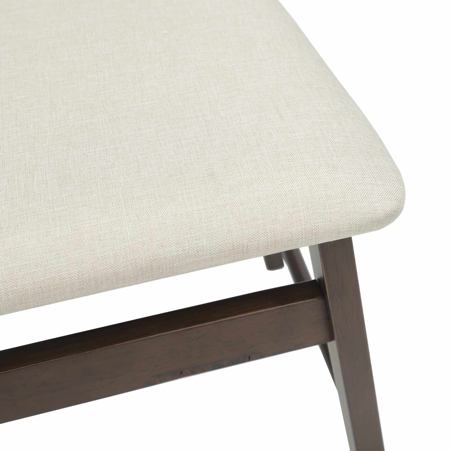 Dining Chair 2 pcs Light Brown and Light Solid Rubber Wood