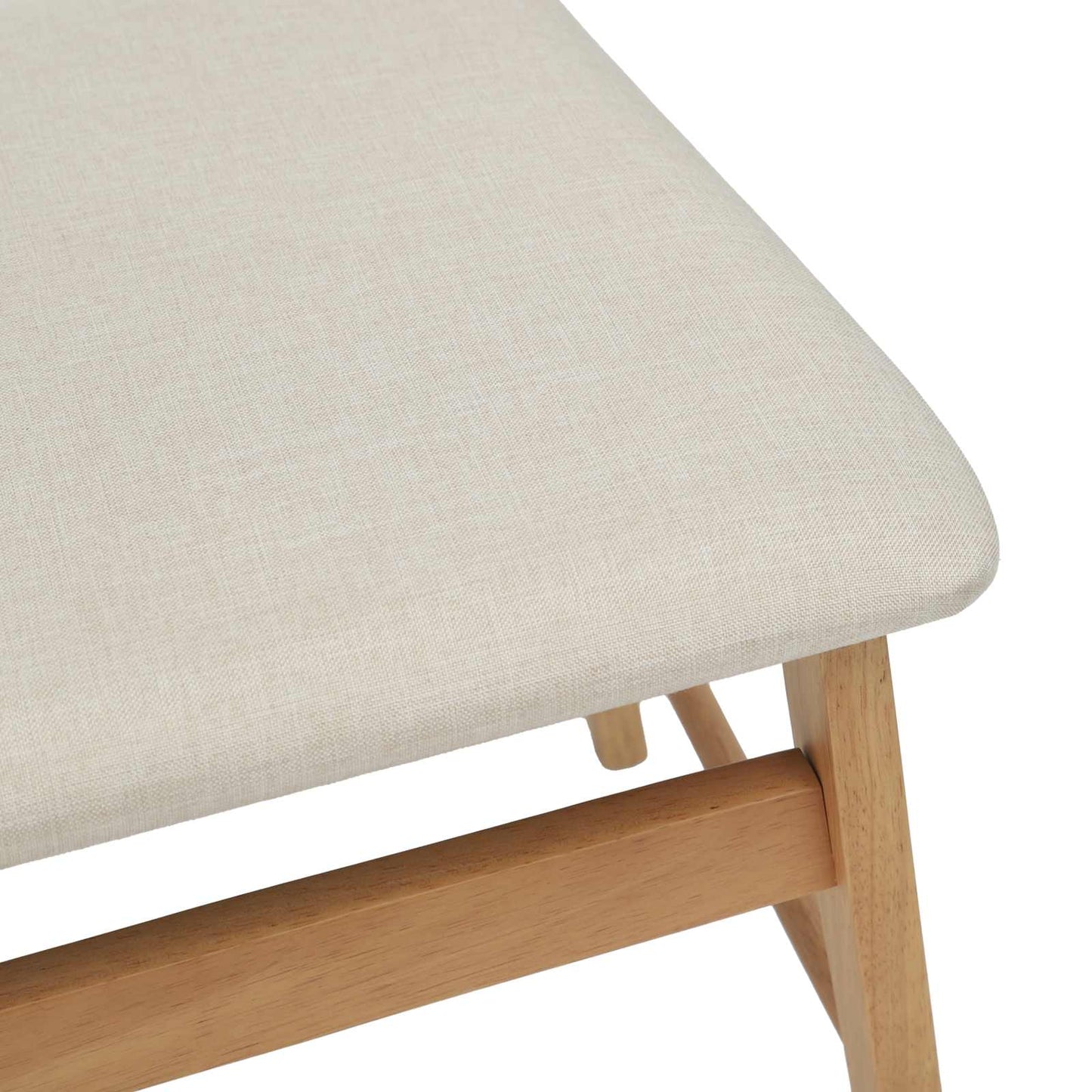 Dining Chair 2 pcs Natural and Light Solid Rubber Wood