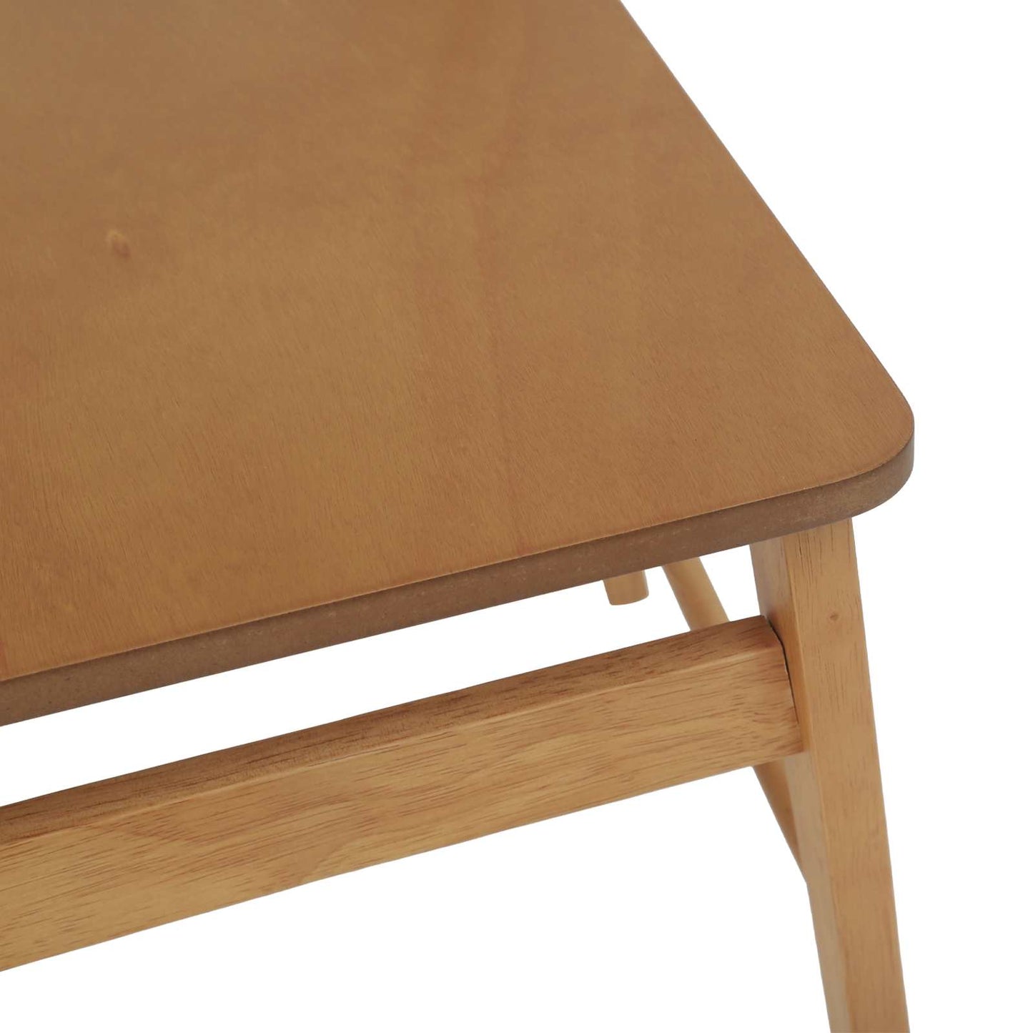 Dining Chair 2 pcs Natural Solid Rubber Wood