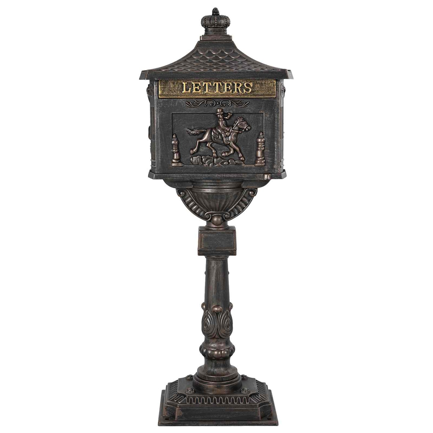 Standing Mailbox Bronze 42.5 x 29.5 x 117 cm Cast Aluminum