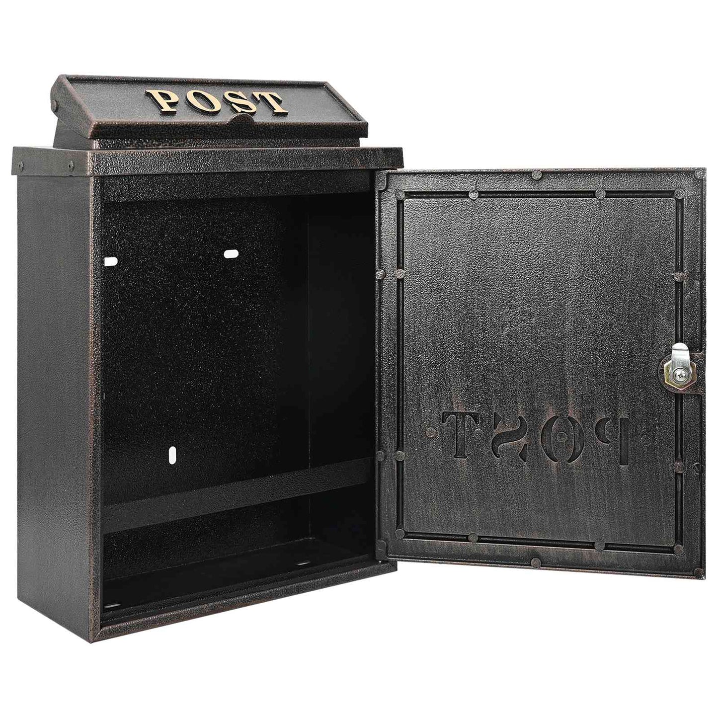 Wall Mounted Mailbox Bronze 29 x 13 x 41 cm Cast Aluminum