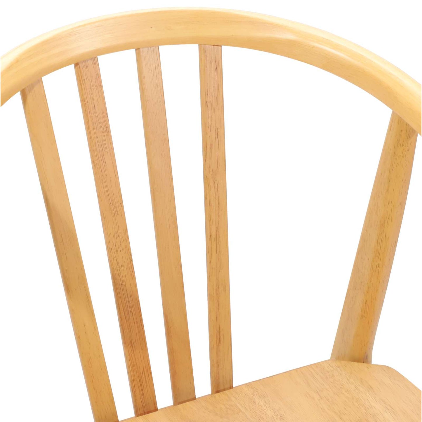 Dining Chair 2 pcs Natural Solid Rubberwood