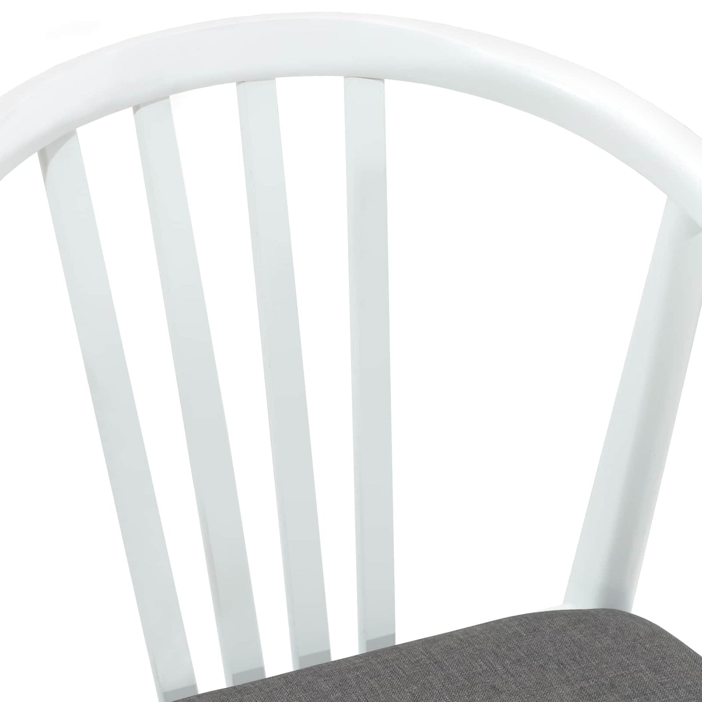 Dining Chair 2 pcs White and Grey Solid Rubberwood