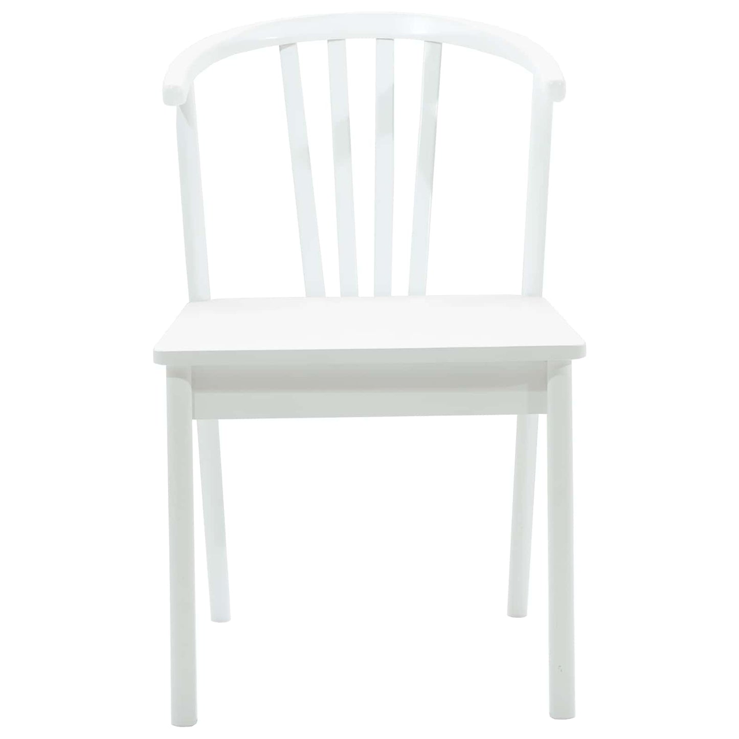 Dining Chair 2 pcs White Solid Rubberwood