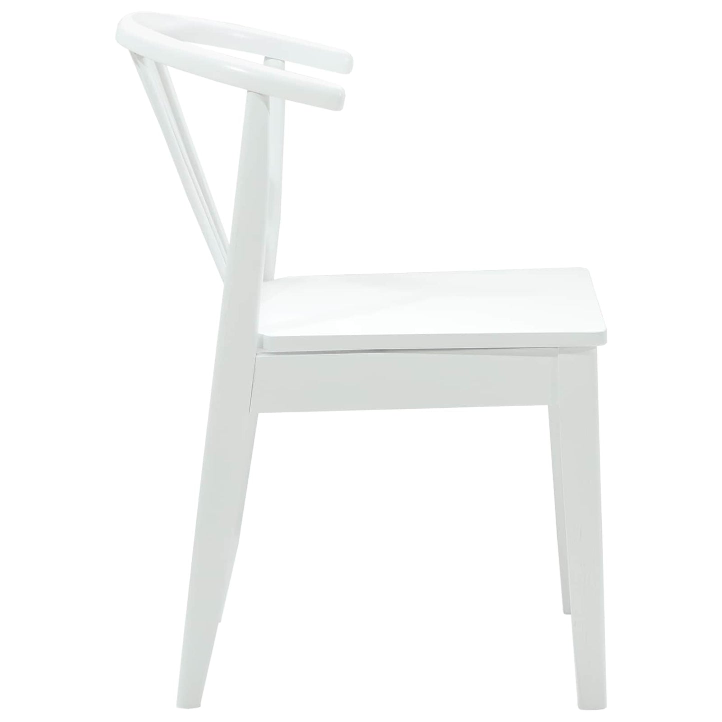 Dining Chair 2 pcs White Solid Rubberwood
