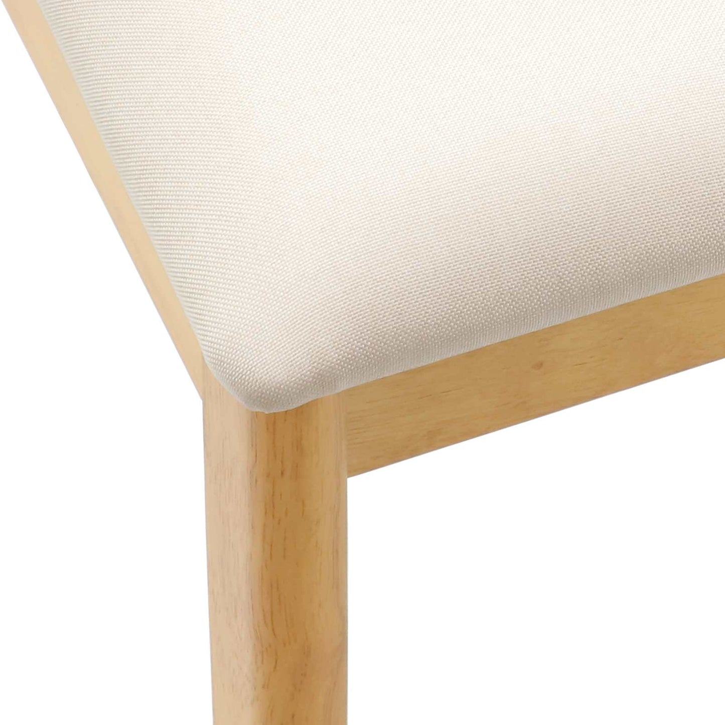 Dining Chair 2 pcs Natural and Light Solid Rubber Wood
