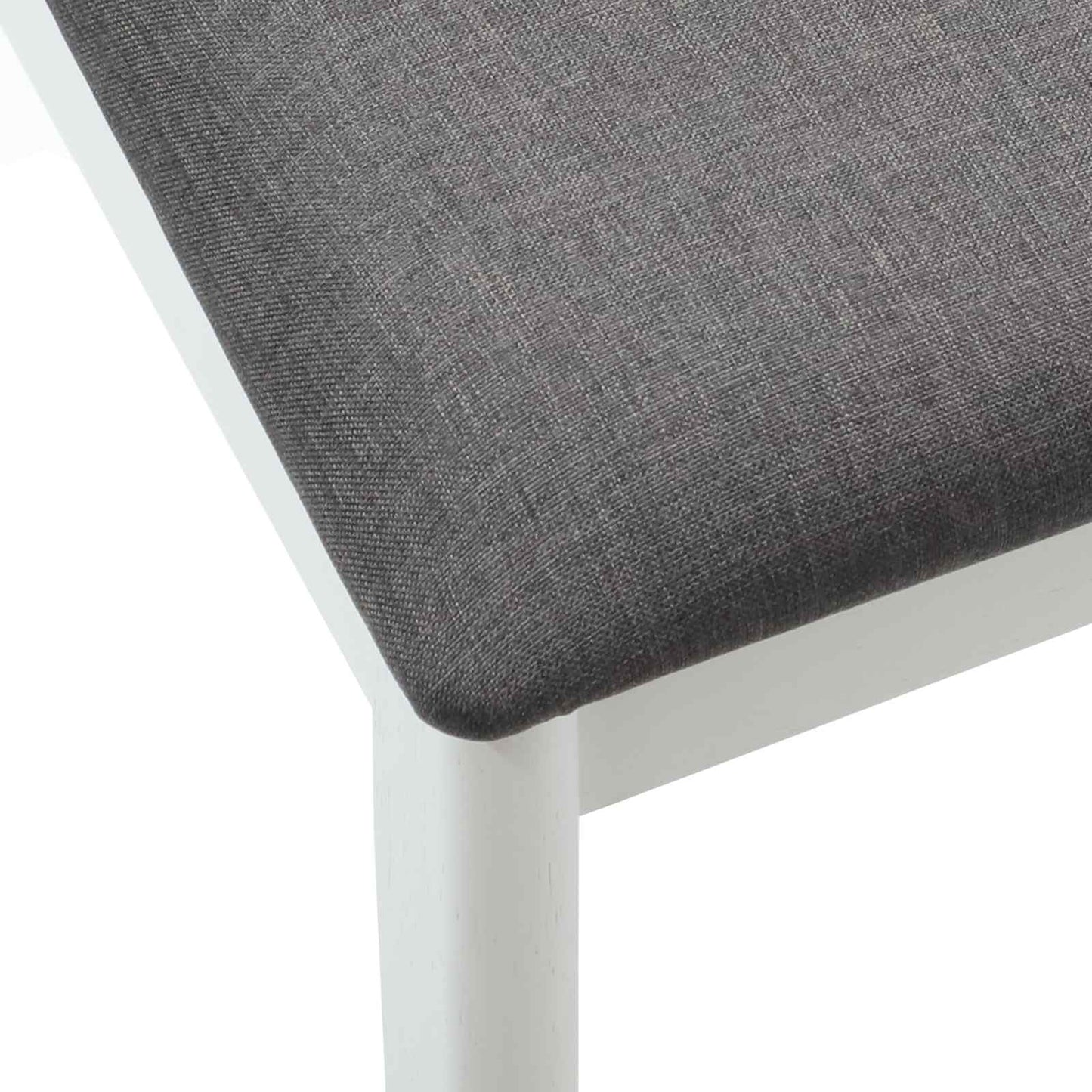 Dining Chair 2 pcs White and Grey Solid Rubber Wood