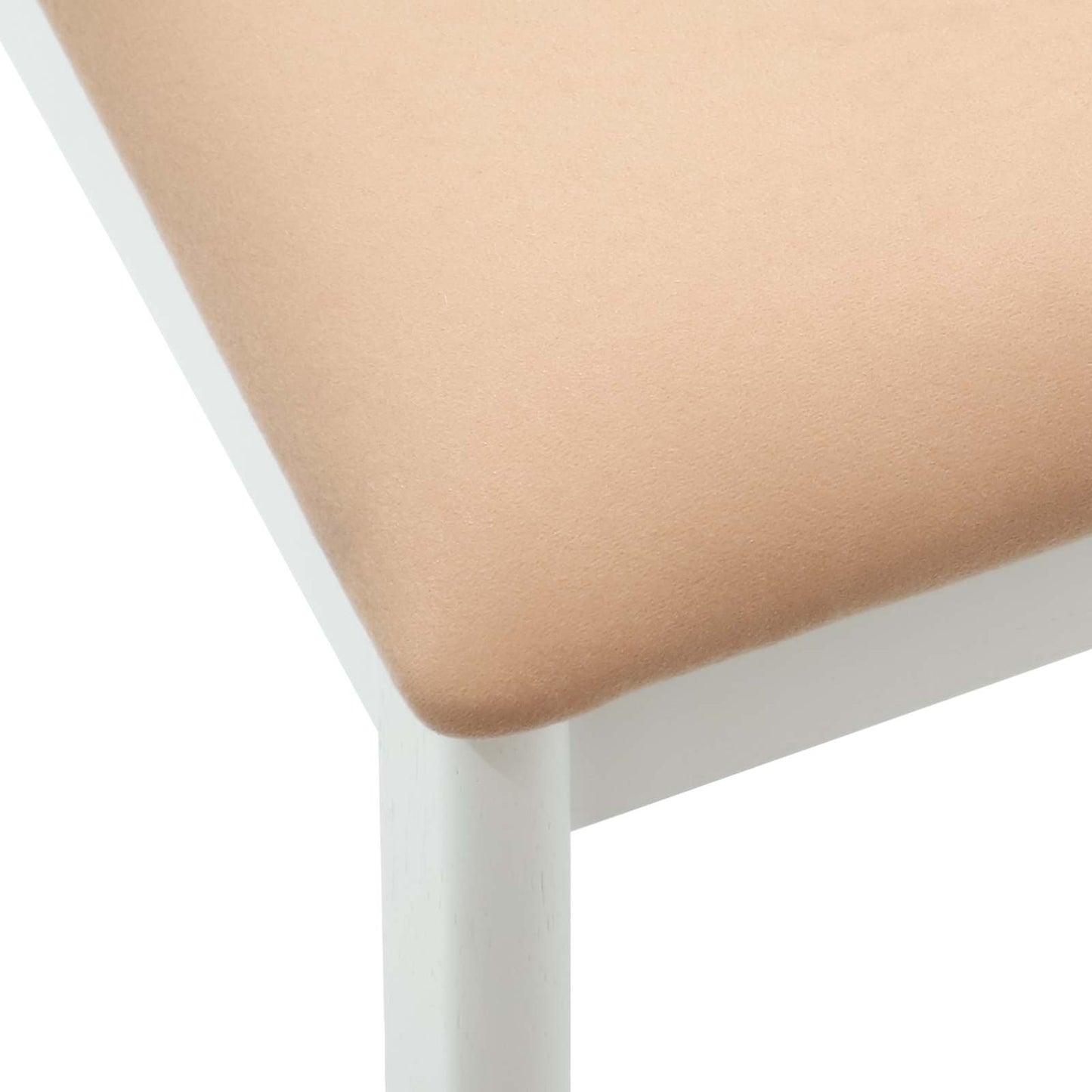 Dining Chair 2 pcs White and Brown Solid Rubber Wood