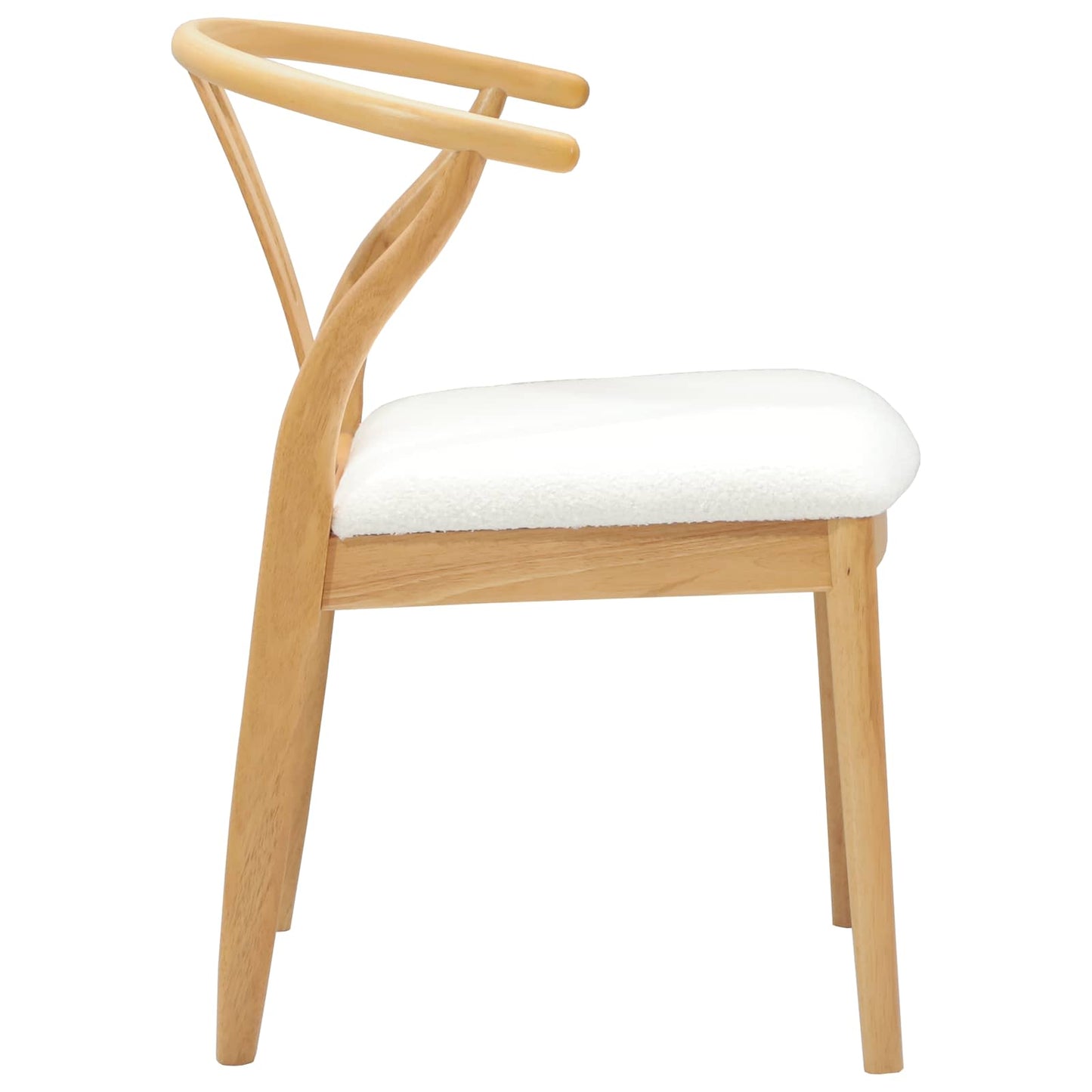 Dining Chair 2 pcs Natural and Light Solid Rubber Wood