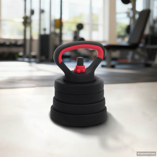 4-in-1 Dumbbell Barbell Kettlebell Set 20 kg Black and Red