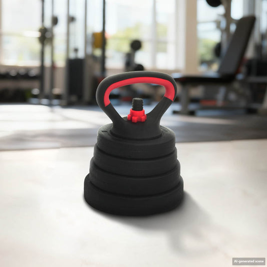 4-in-1 Dumbbell Barbell Kettlebell Set 30 kg Black and Red