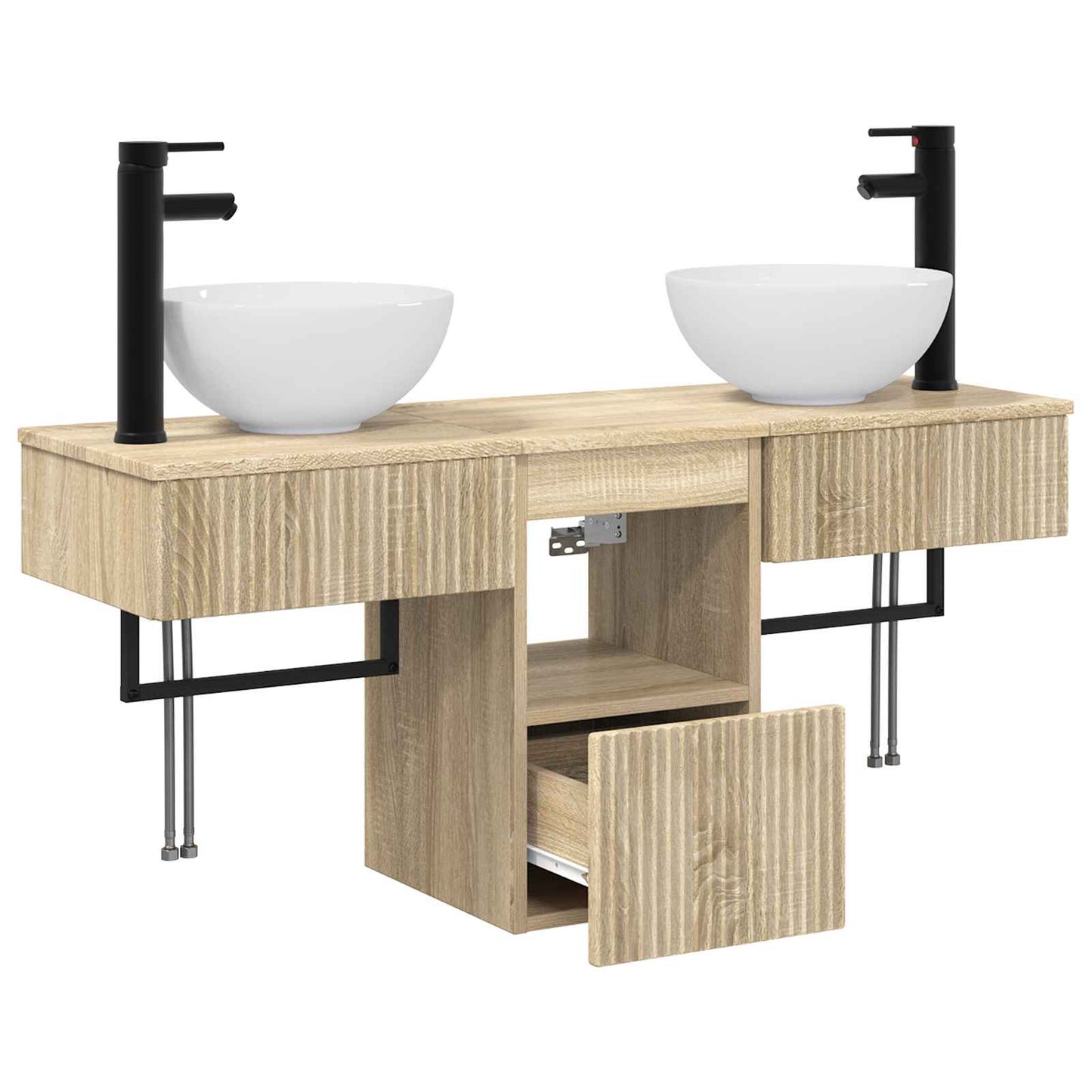 Bathroom Furniture Set 3 pcs Sonoma Oak Engineered Wood