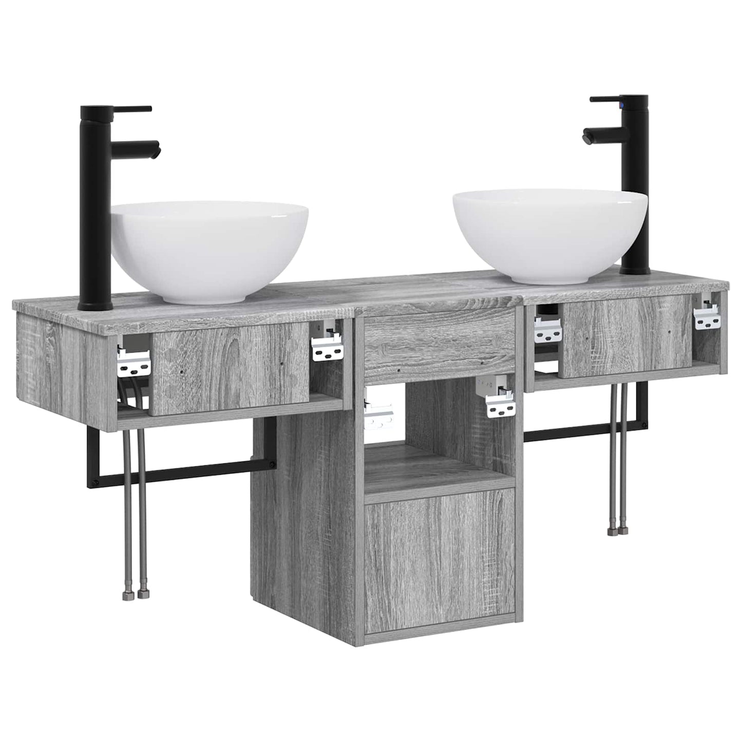 Bathroom Furniture Set 3 pcs Grey Sonoma Engineered Wood