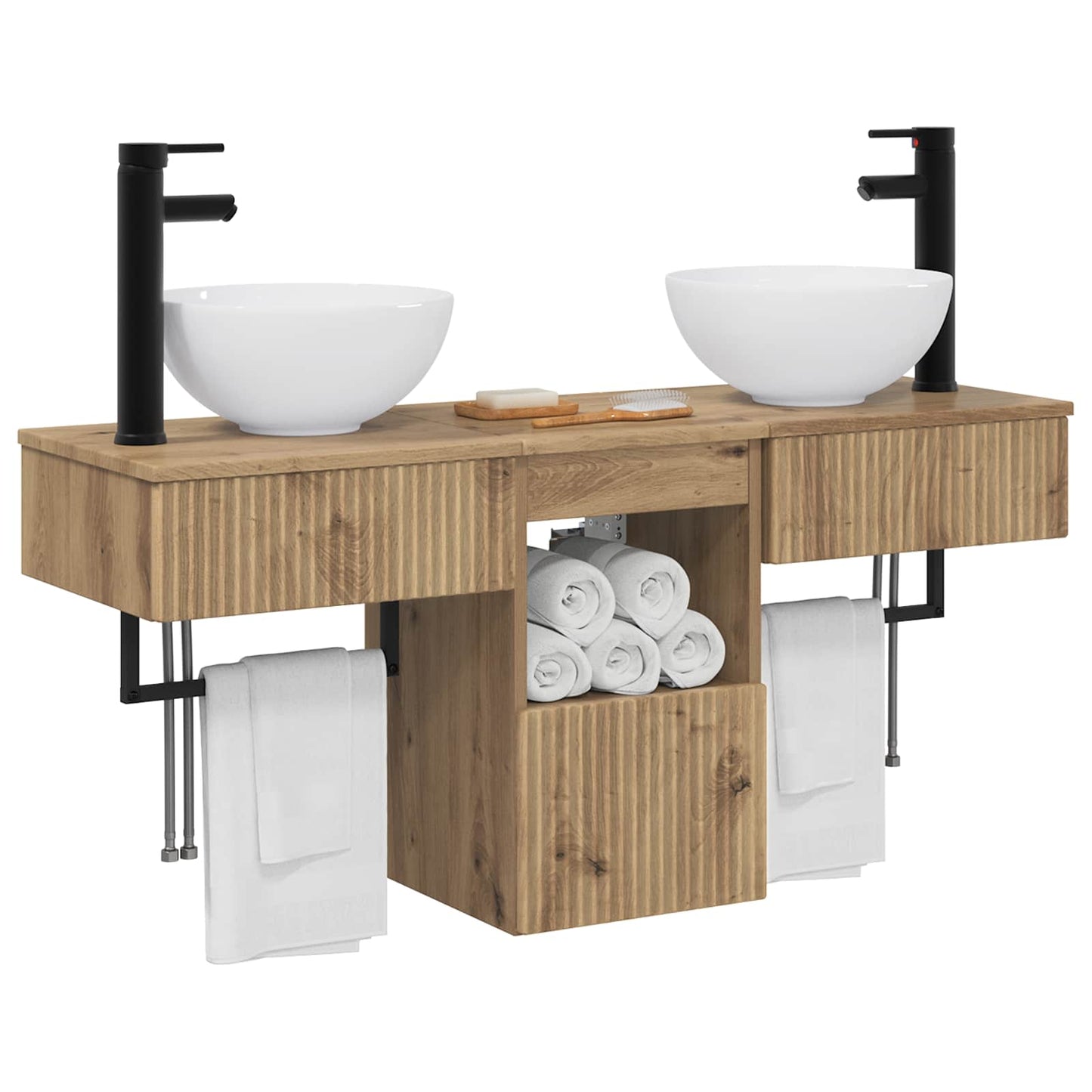 Bathroom Furniture Set 3 pcs Artisan Oak Engineered Wood