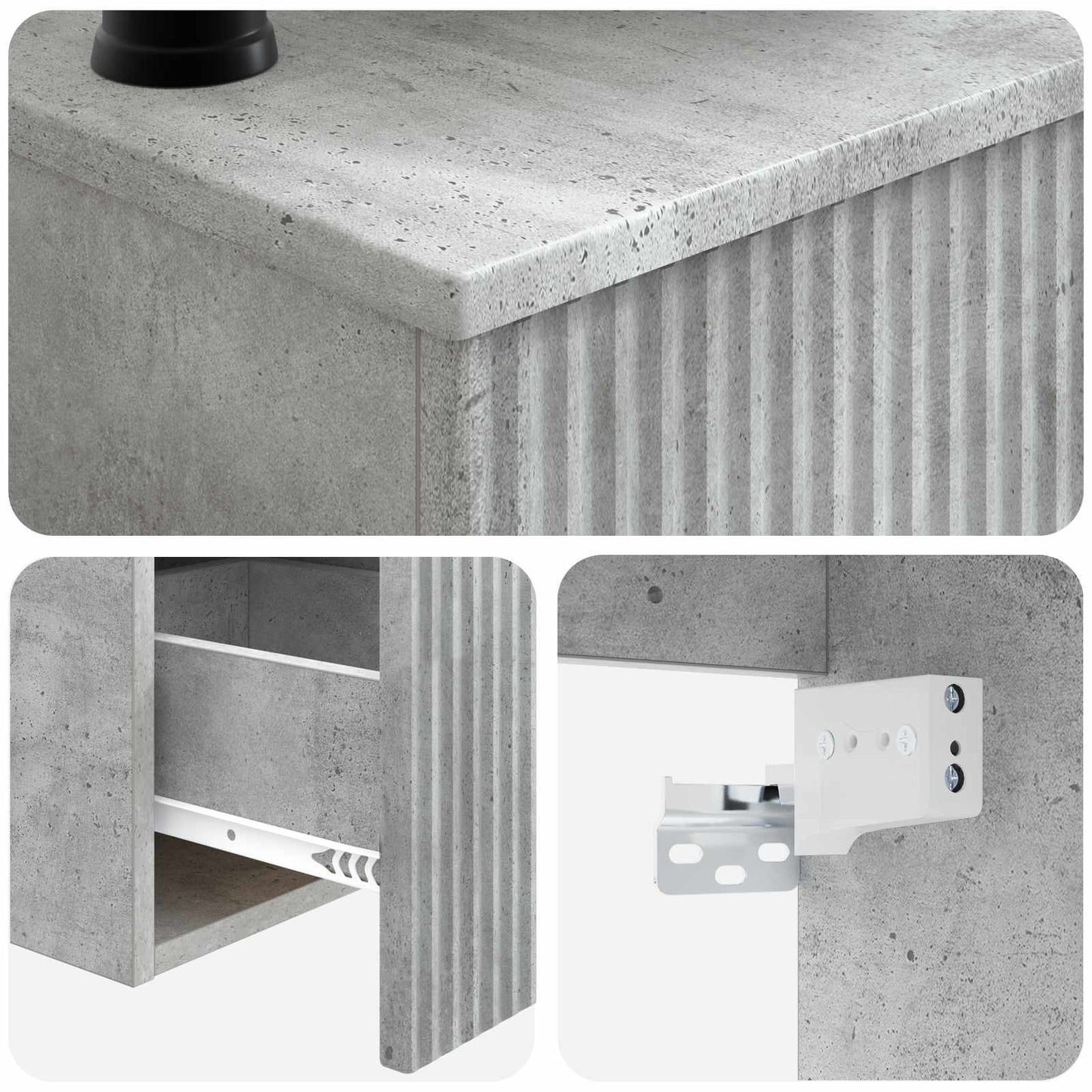 Bathroom Furniture Set 3 pcs Concrete Grey Engineered Wood