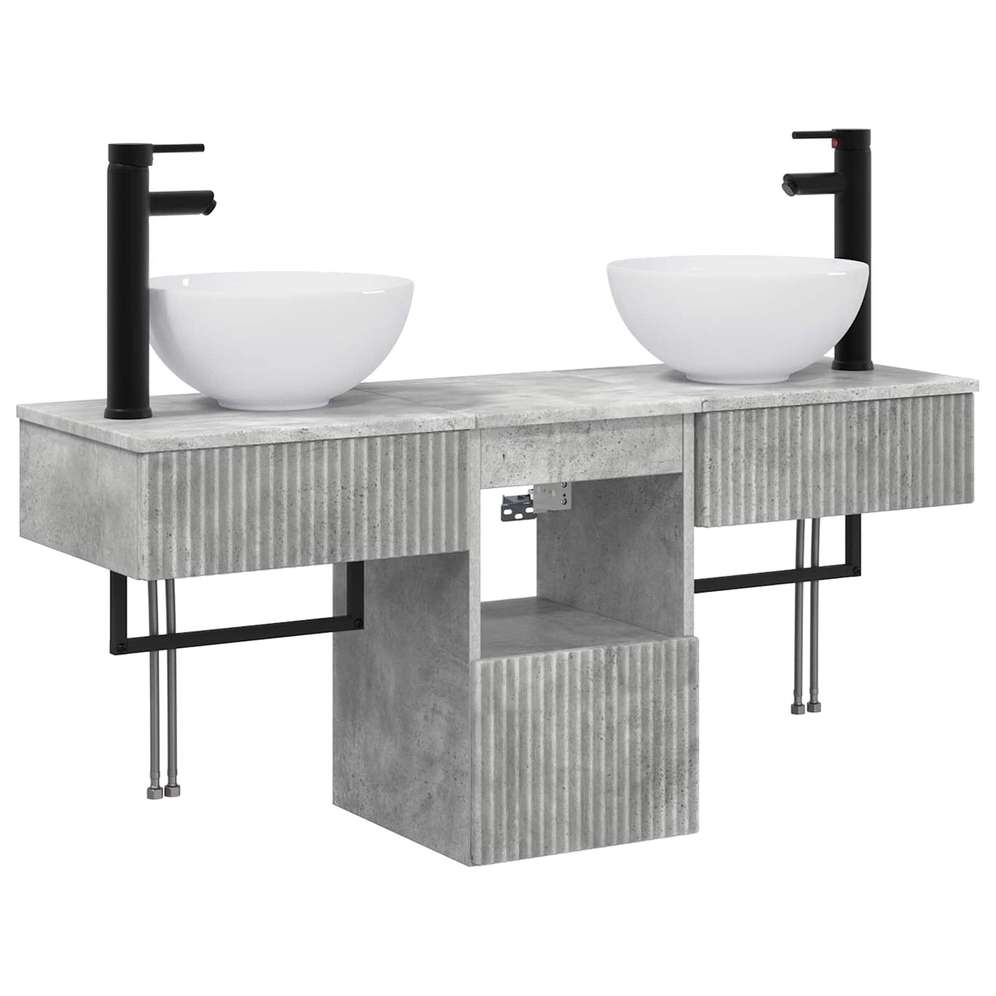 Bathroom Furniture Set 3 pcs Concrete Grey Engineered Wood