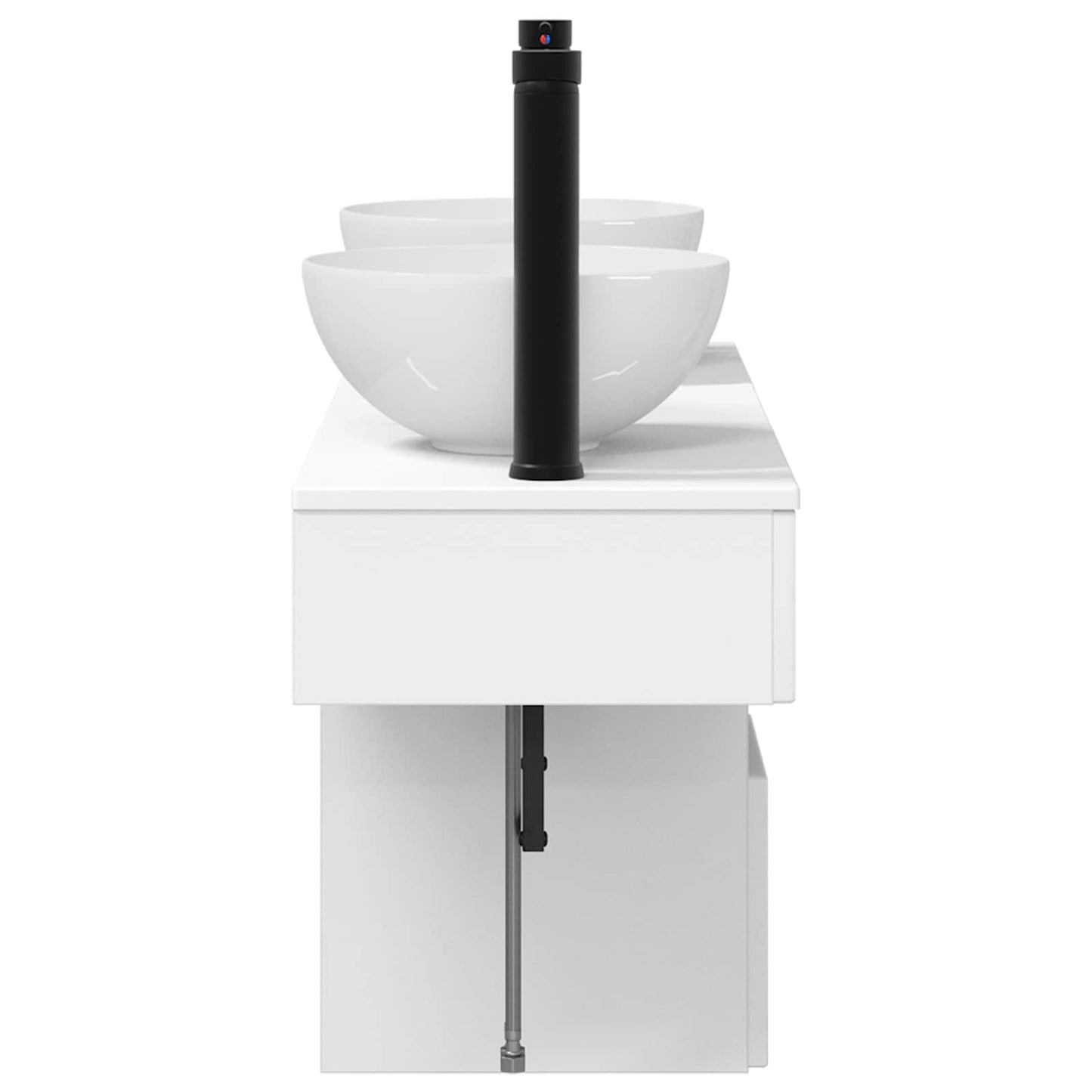 Bathroom Furniture Set 3 pcs High Gloss White Engineered Wood