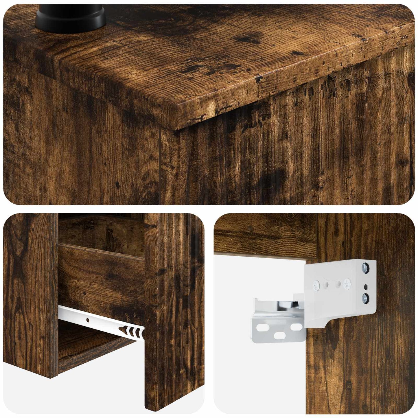 Bathroom Furniture Set 3 pcs Smoked Oak Engineered Wood