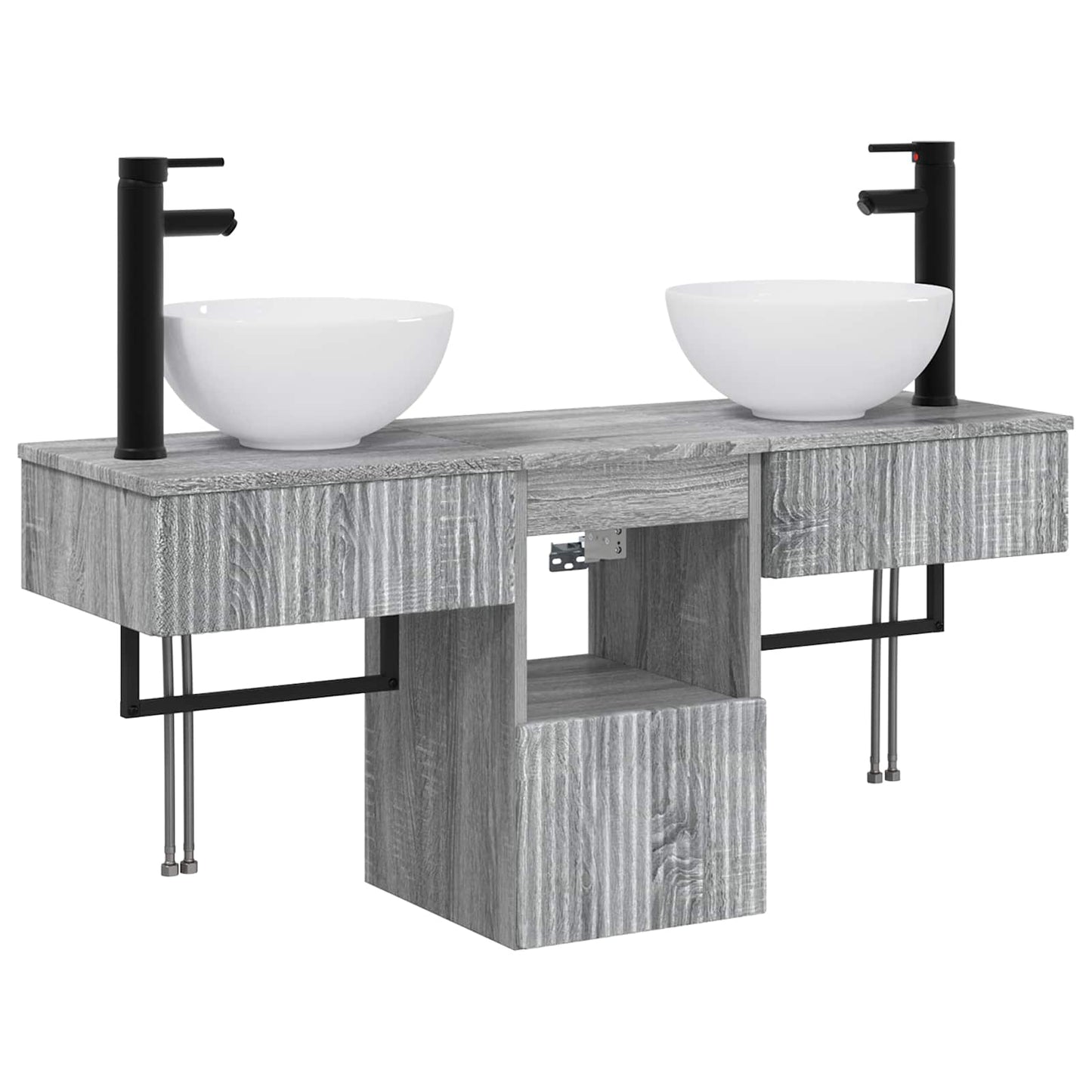 Bathroom Furniture Set 3 pcs Grey Sonoma Engineered Wood