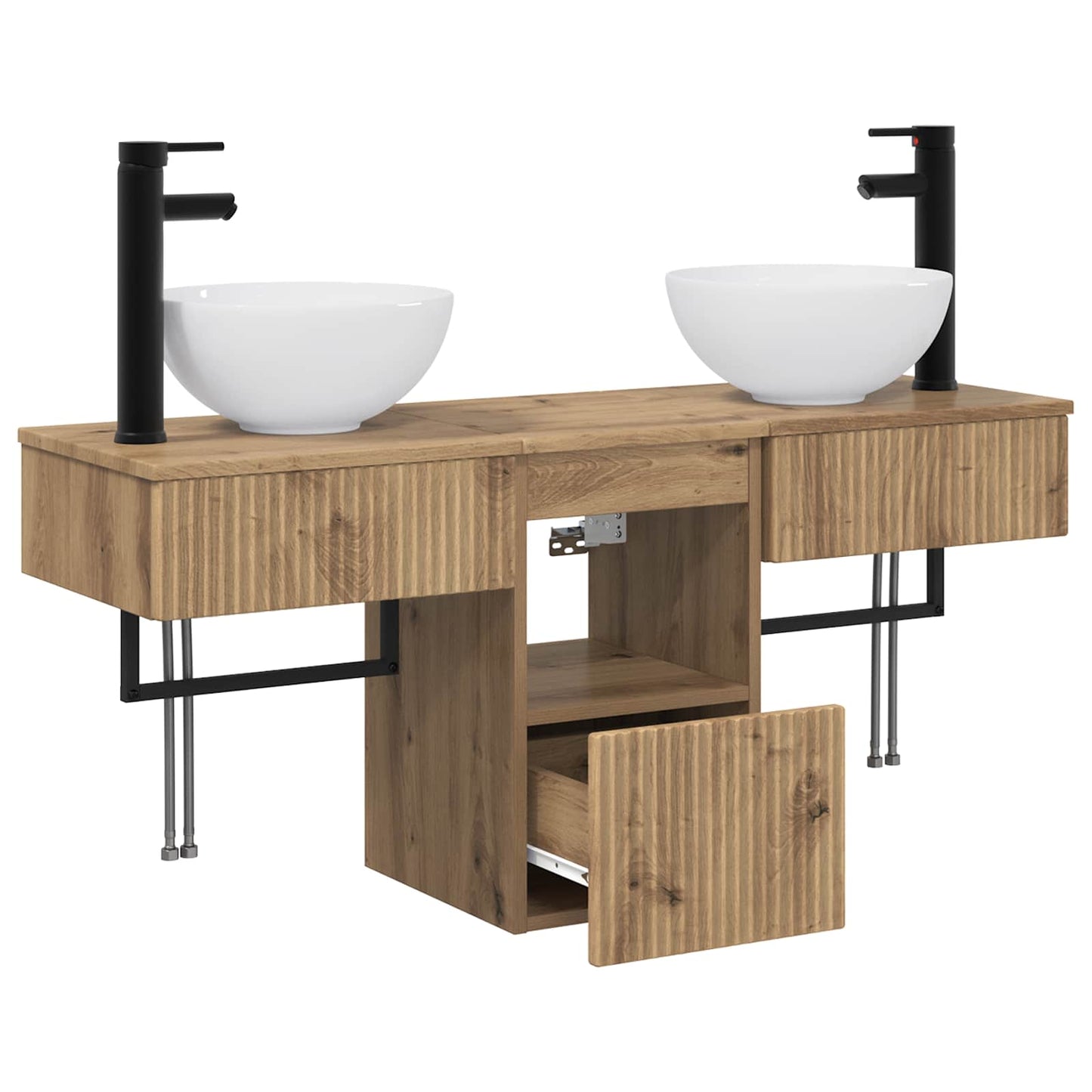 Bathroom Furniture Set 3 pcs Artisan Oak Engineered Wood
