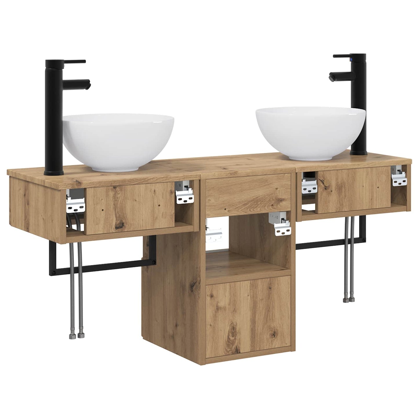 Bathroom Furniture Set 3 pcs Artisan Oak Engineered Wood