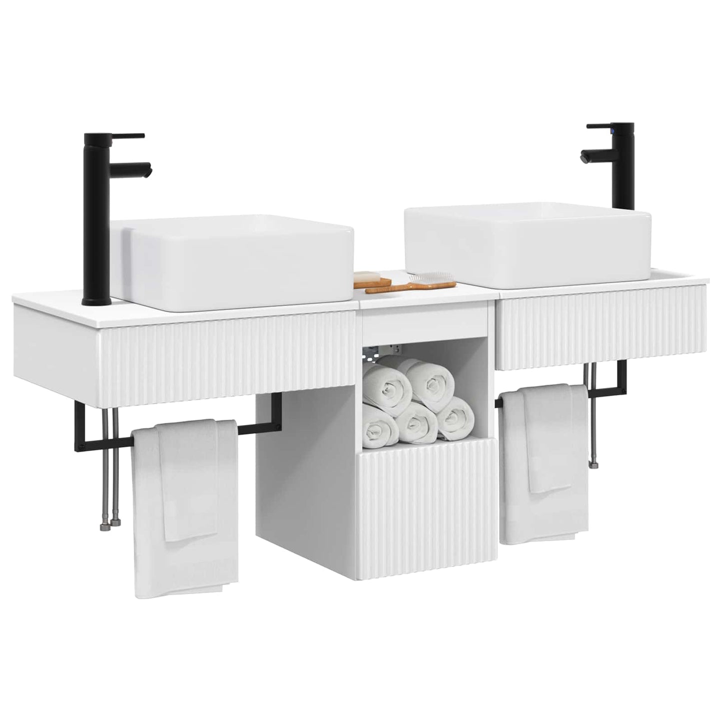 Bathroom Furniture Set 3 pcs White Engineered Wood
