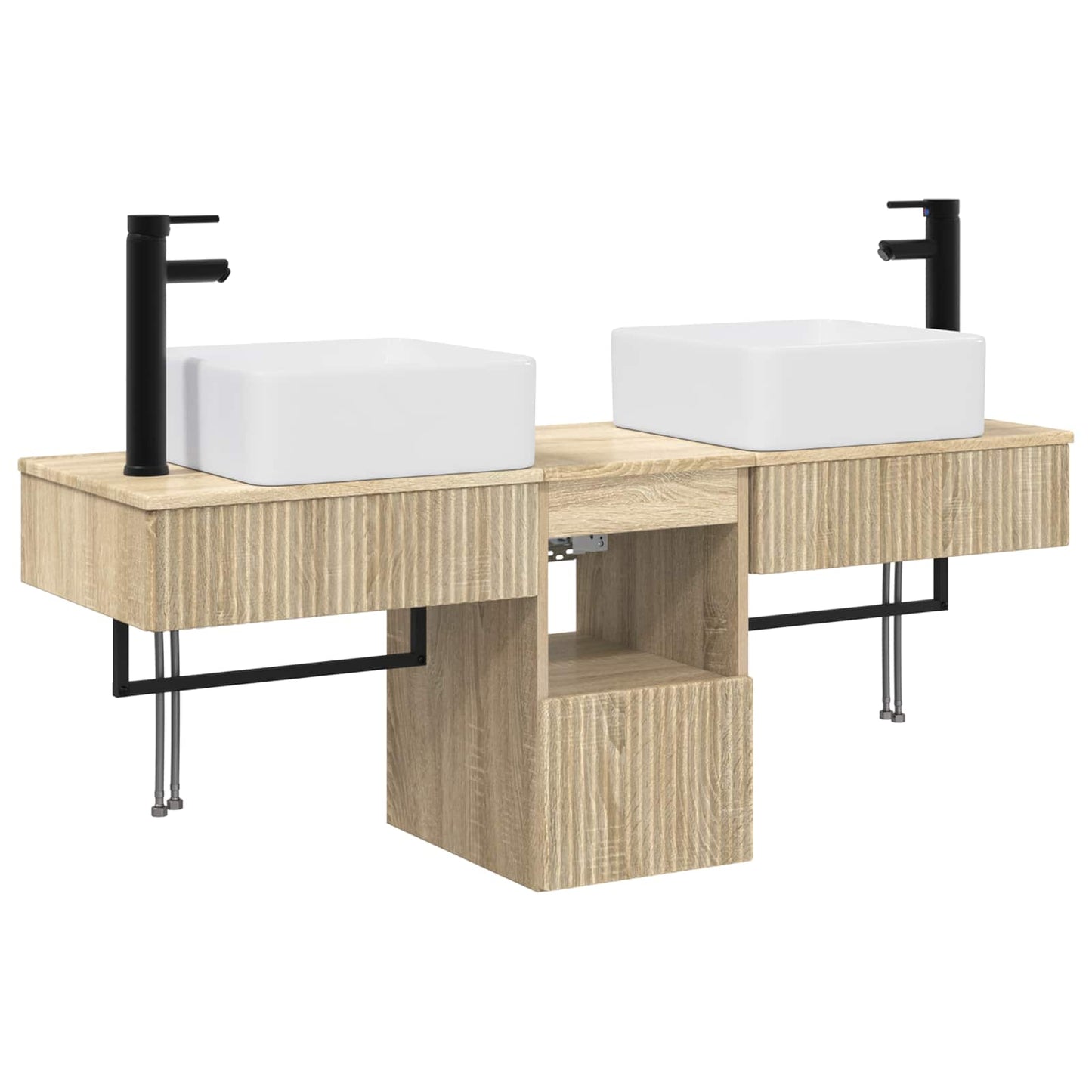Bathroom Furniture Set 3 pcs Sonoma Oak Engineered Wood