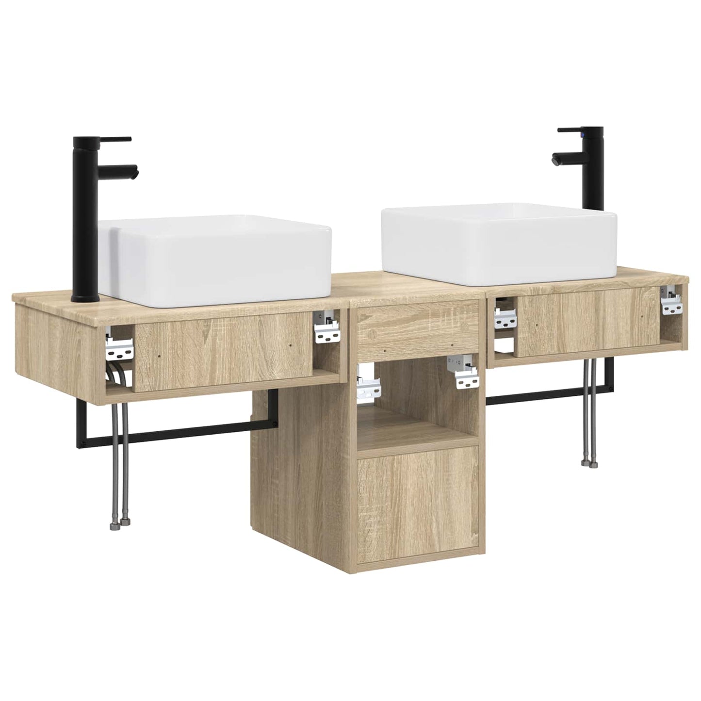 Bathroom Furniture Set 3 pcs Sonoma Oak Engineered Wood