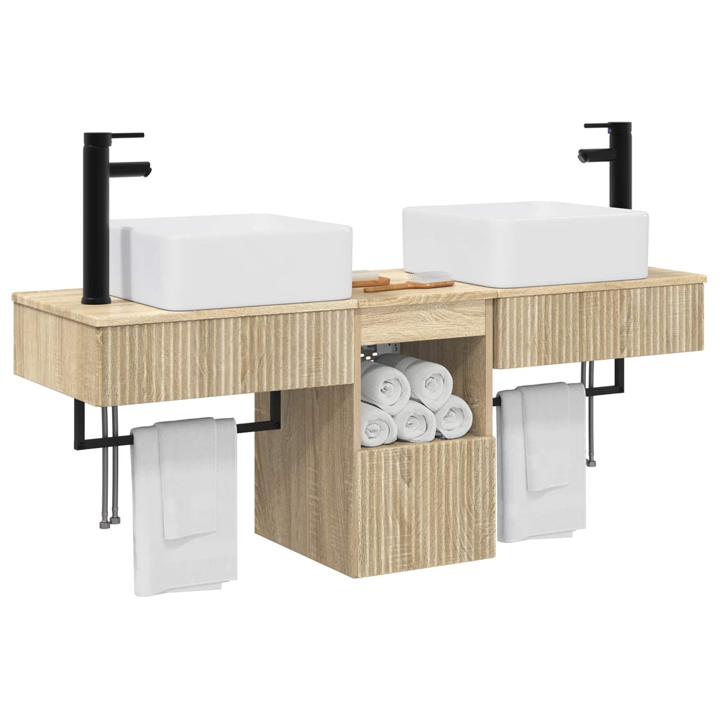 Bathroom Furniture Set 3 pcs Sonoma Oak Engineered Wood