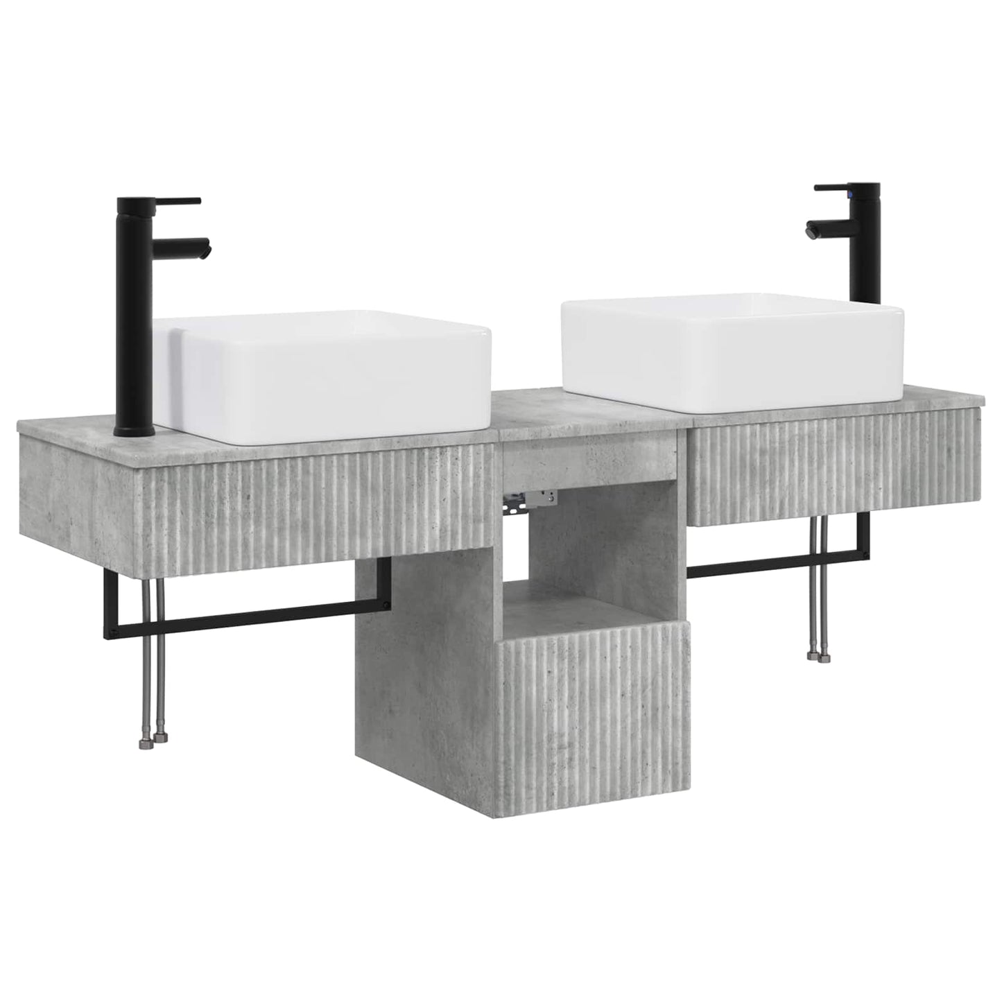 Bathroom Furniture Set 3 pcs Concrete Grey Engineered Wood