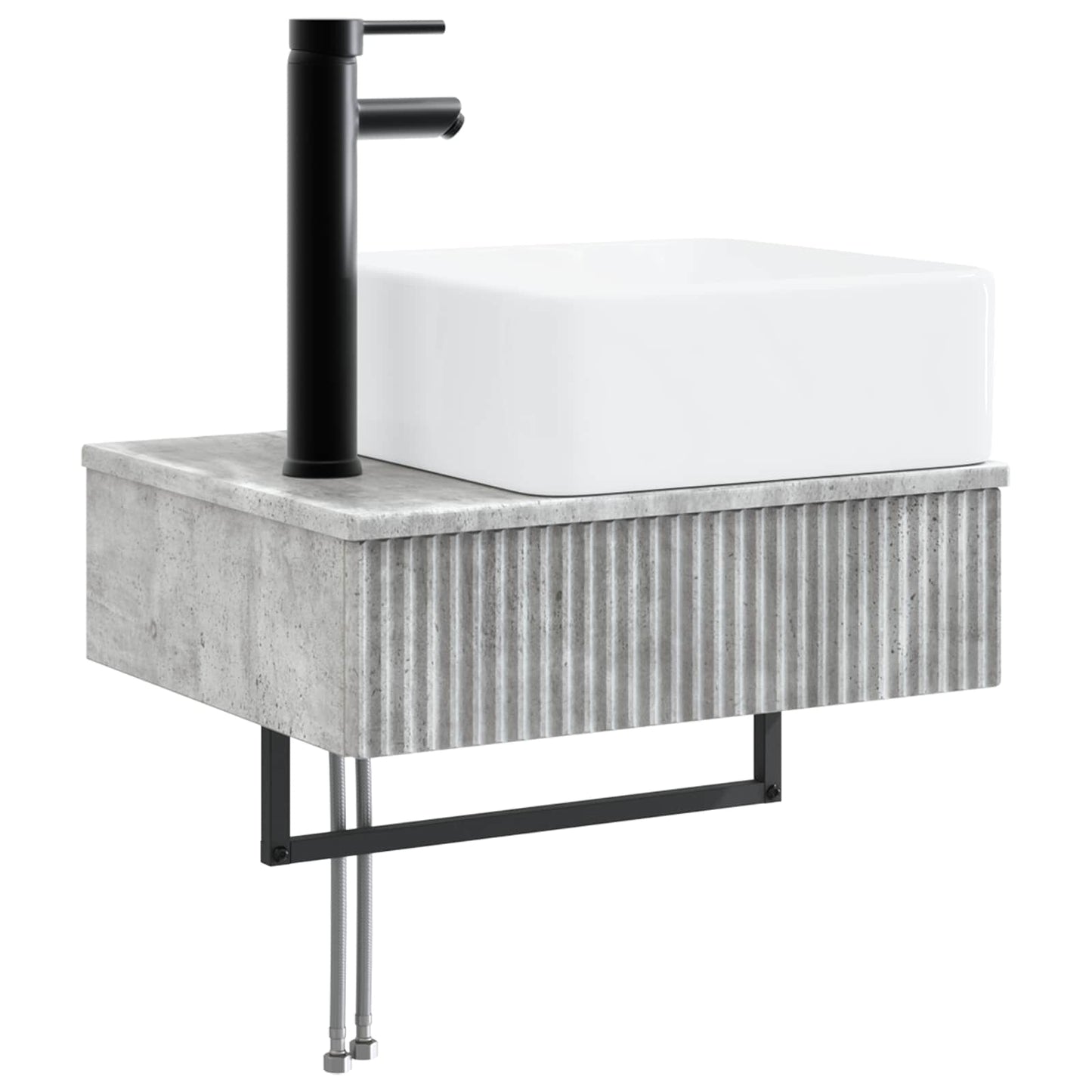 Bathroom Furniture Set 3 pcs Concrete Grey Engineered Wood