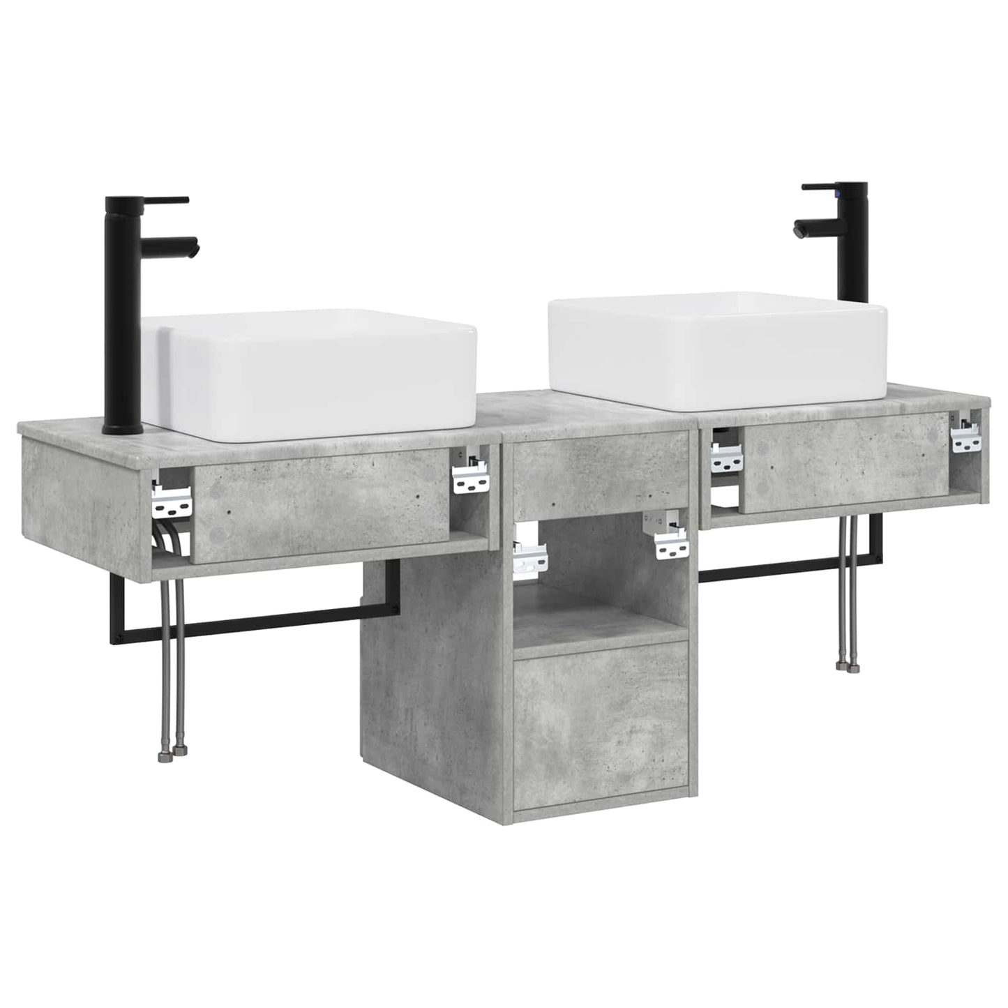 Bathroom Furniture Set 3 pcs Concrete Grey Engineered Wood