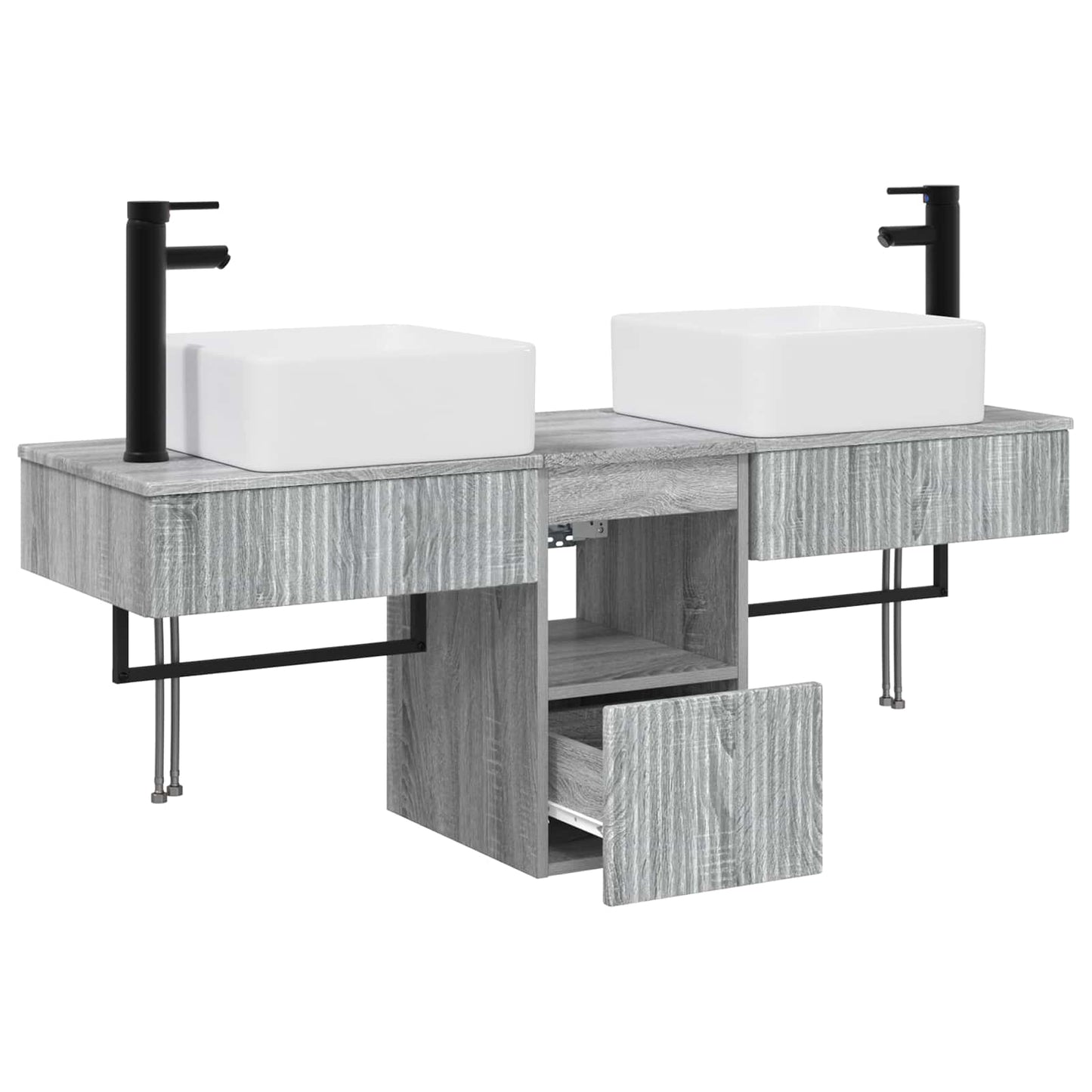 Bathroom Furniture Set 3 pcs Grey Sonoma Engineered Wood