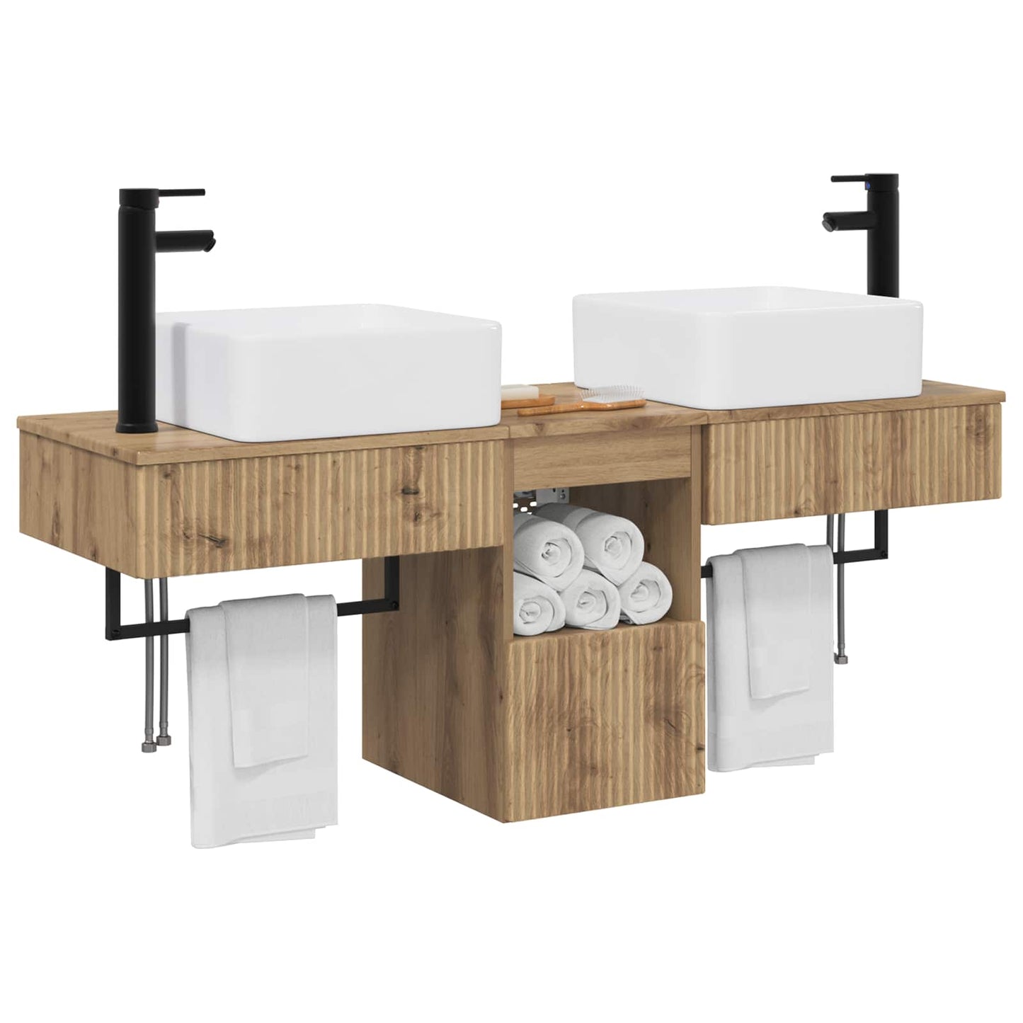 Bathroom Furniture Set 3 pcs Artisan Oak Engineered Wood
