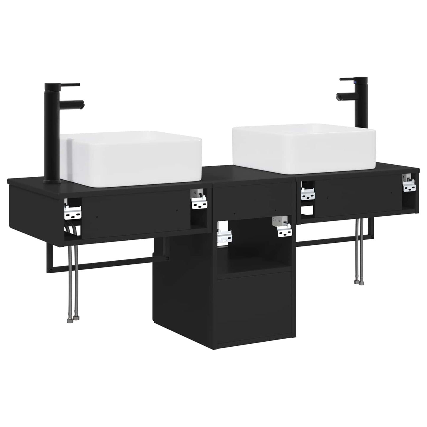 Bathroom Cabinet Set 3 pcs Black 53 x 35 x 39 cm
