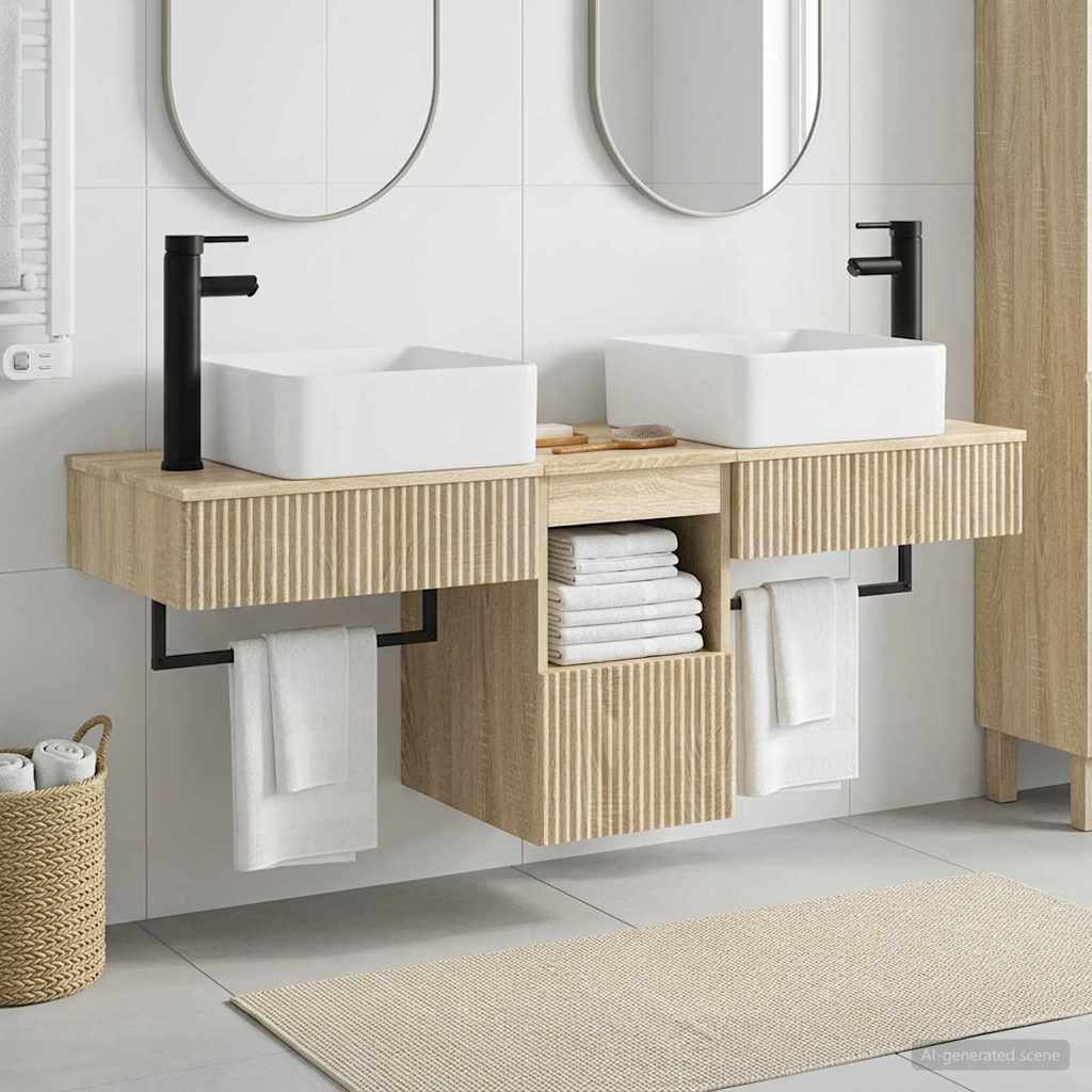 Bathroom Cabinet Set 3 pcs Sonoma Oak 53 x 35 x 39 cm