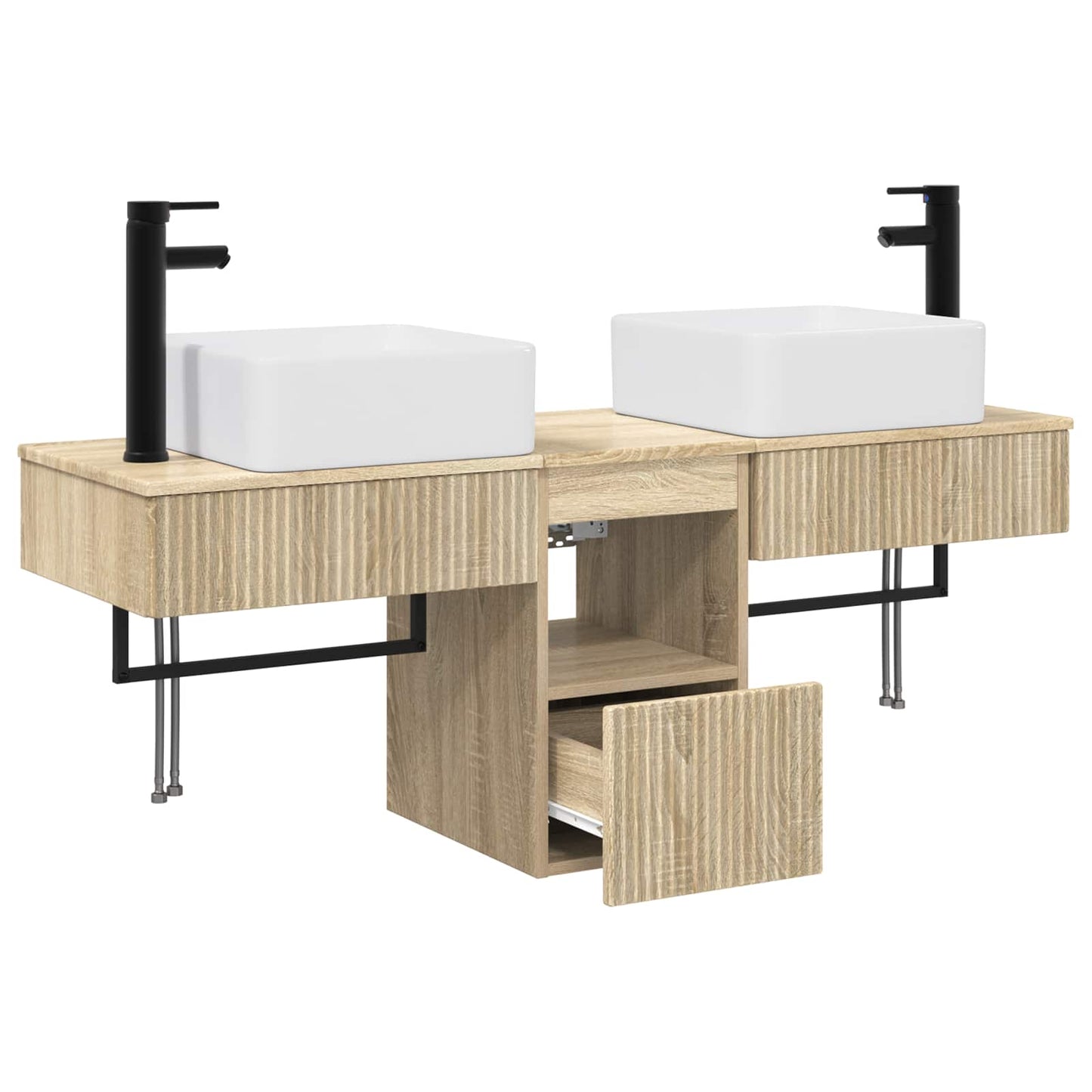 Bathroom Cabinet Set 3 pcs Sonoma Oak 53 x 35 x 39 cm