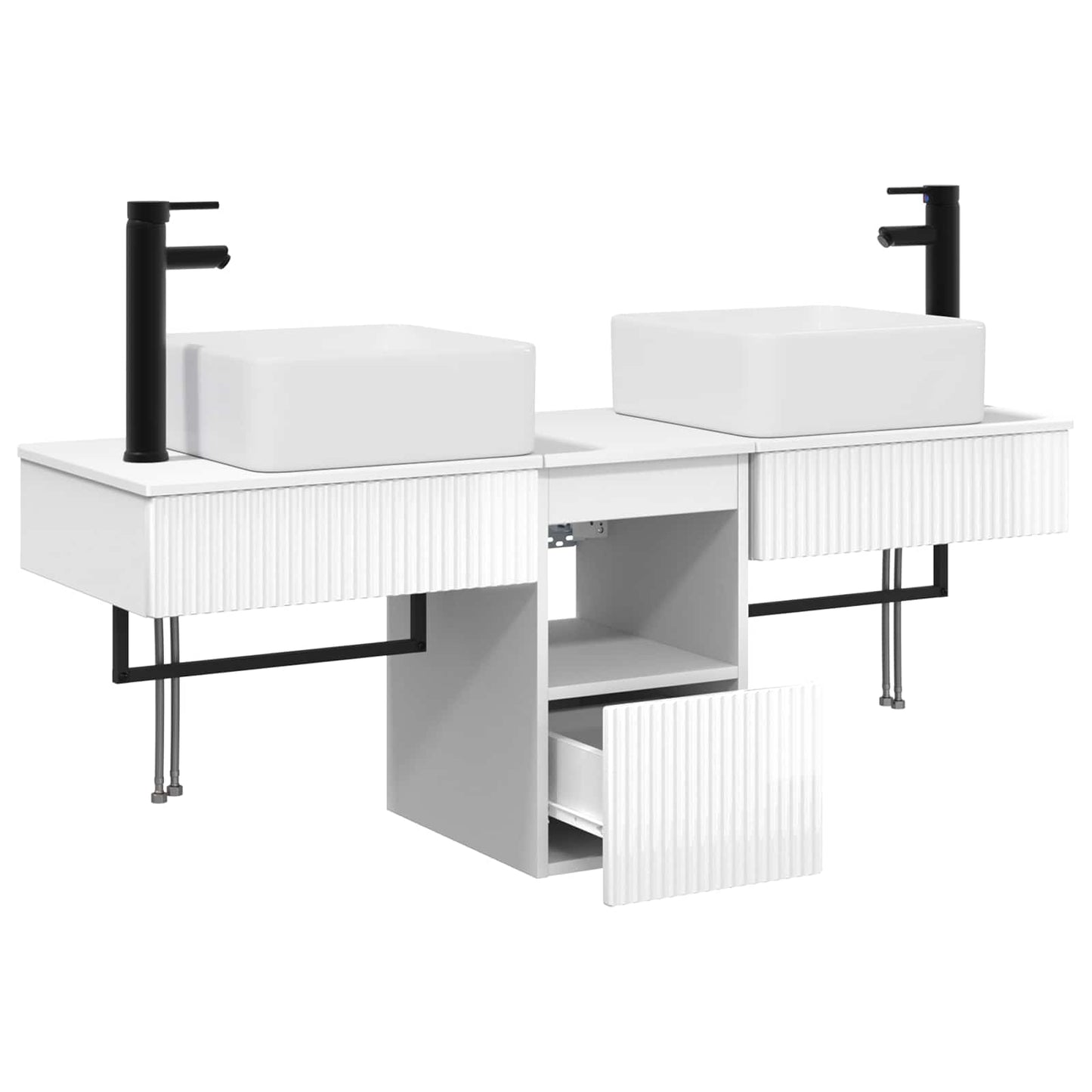 Bathroom Cabinet Set 3 pcs High Gloss White 53 x 35 x 39 cm