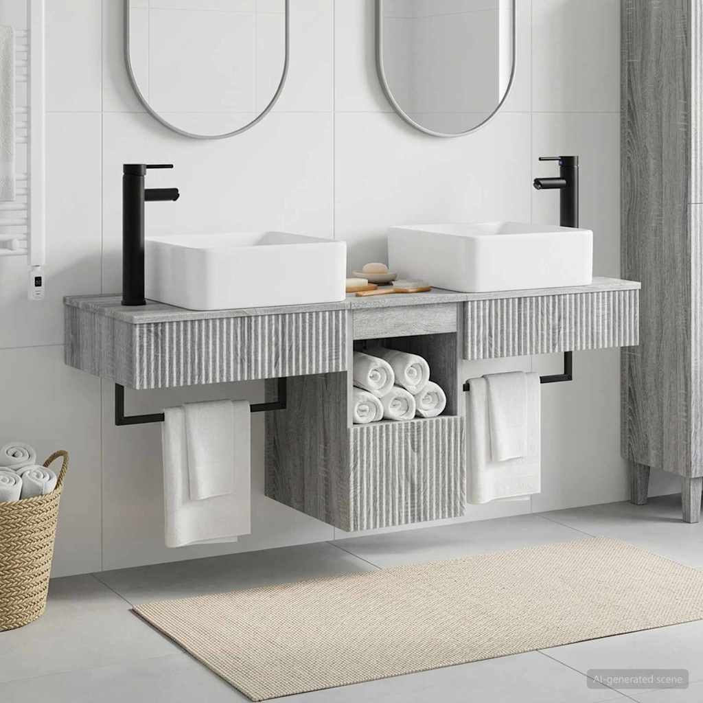 Bathroom Cabinet Set 3 pcs Grey Sonoma 53 x 35 x 39 cm