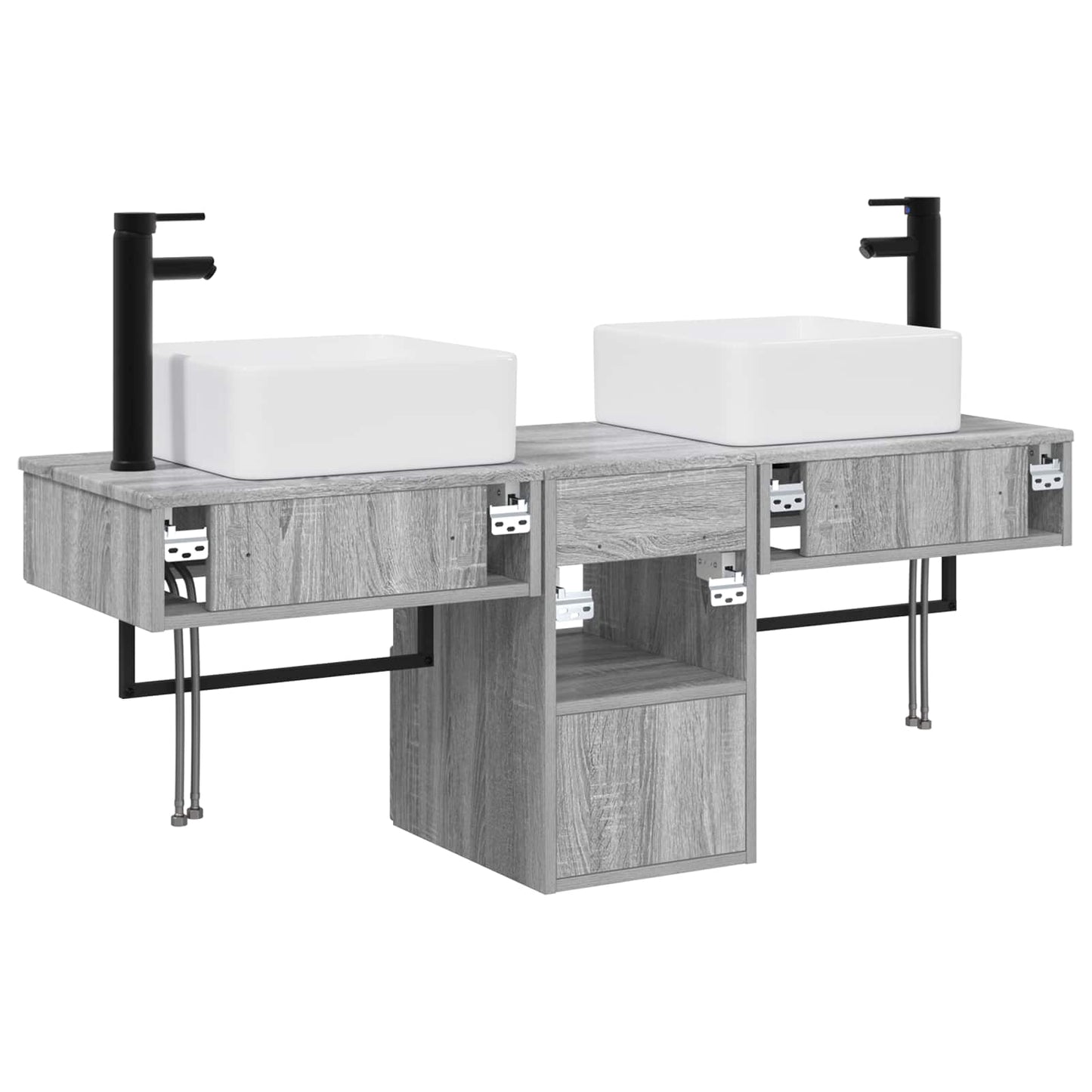 Bathroom Cabinet Set 3 pcs Grey Sonoma 53 x 35 x 39 cm