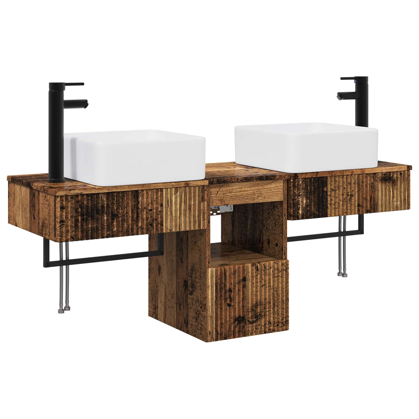 Bathroom Cabinet Set 3 pcs Old Wood 53 x 35 x 39 cm