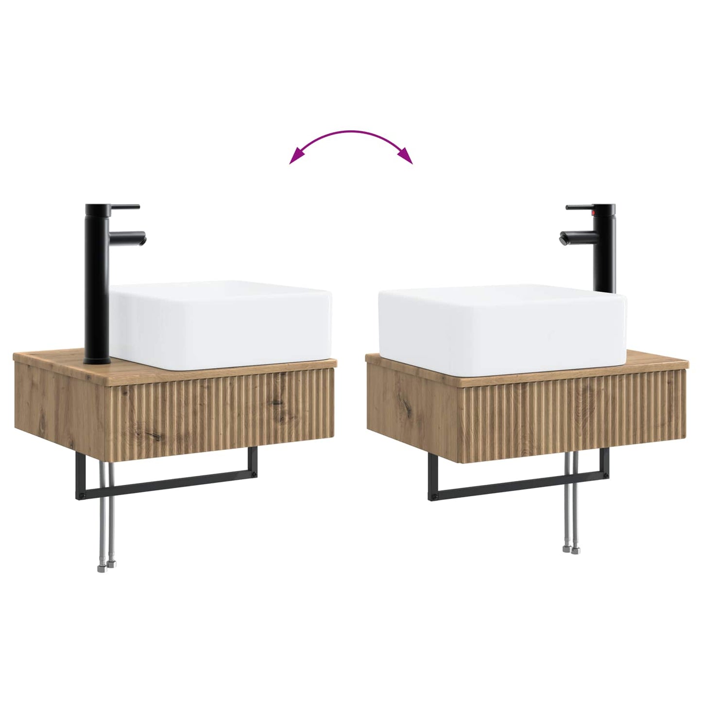 Bathroom Cabinet Set 3 pcs Artisan Oak 53 x 35 x 39 cm