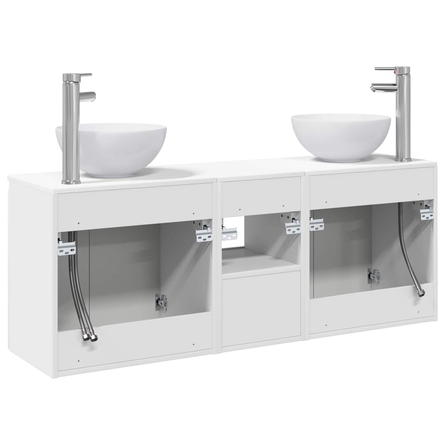 Bathroom Cabinet Set 3 pcs White 49.5 x 35 x 63 cm