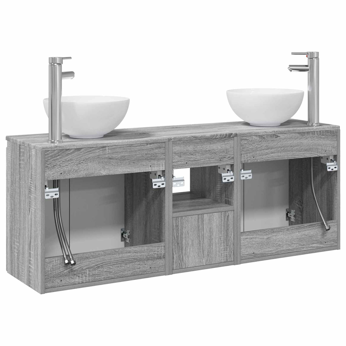Bathroom Cabinet Set 3 pcs Grey Sonoma 49.5 x 35 x 63 cm