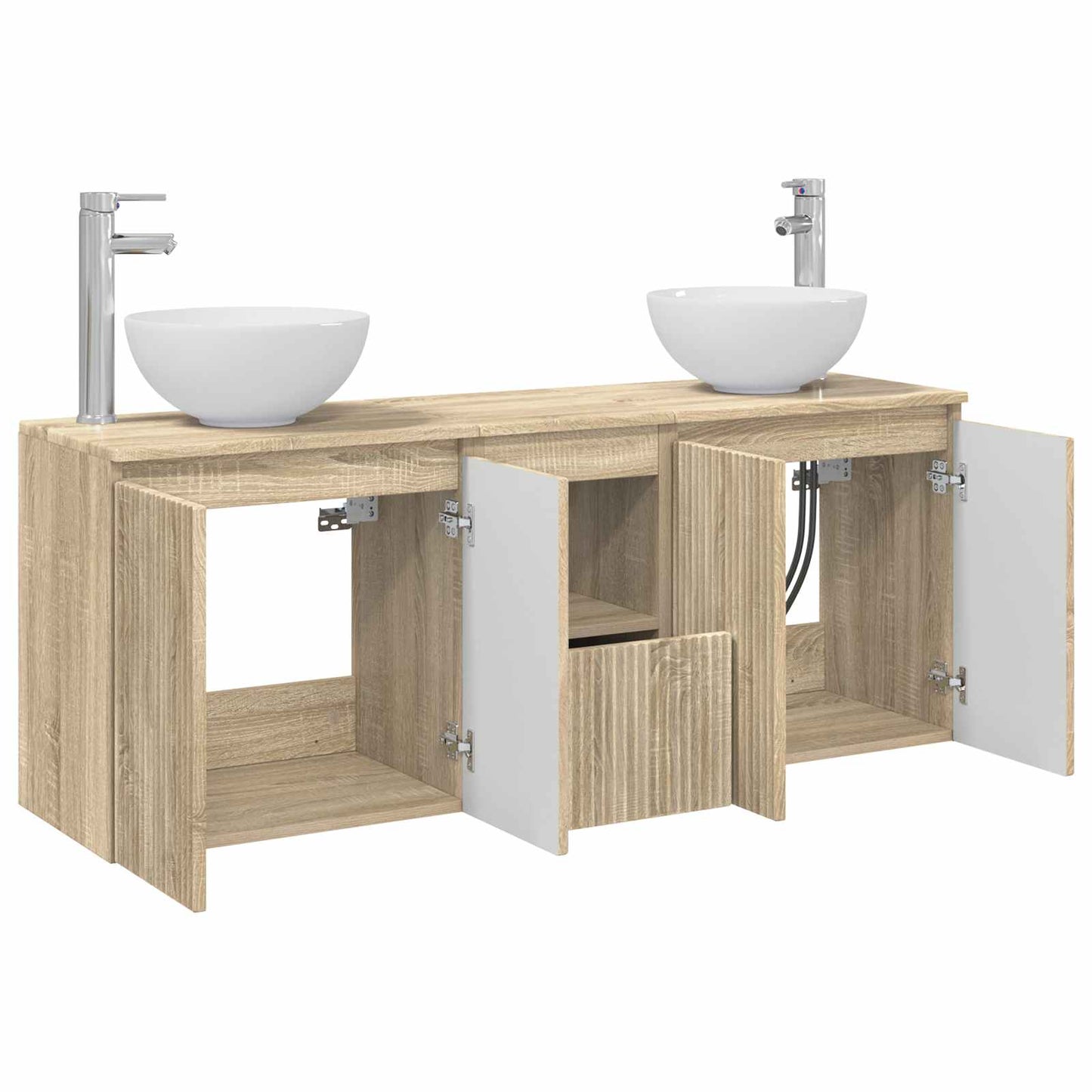 Bathroom Cabinet Set 3 pcs Sonoma Oak 49.5 x 41 x 64.5 cm